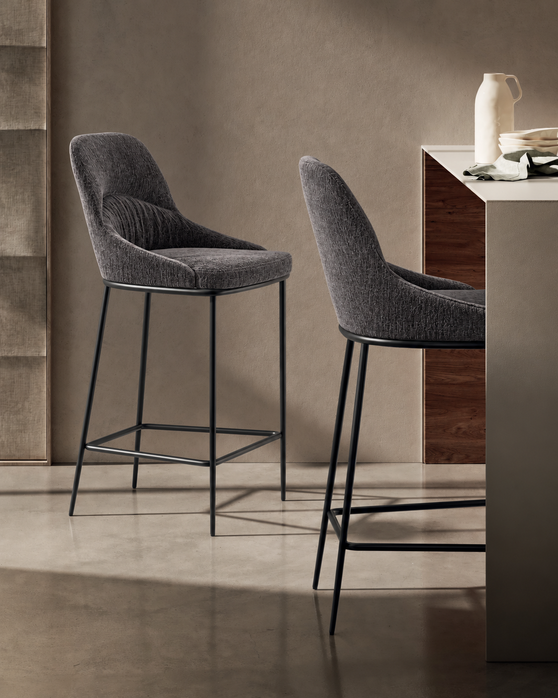 Counter Stool Ginevra Dark Grey / Black Domestica – Lifestyle
