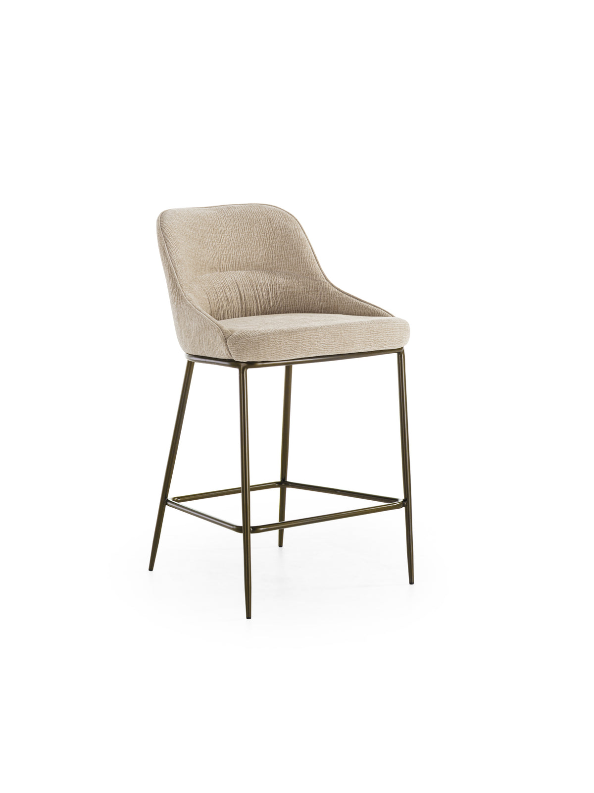 Counter Stool Ginevra Beige / Bronze Domestica – Product View on White