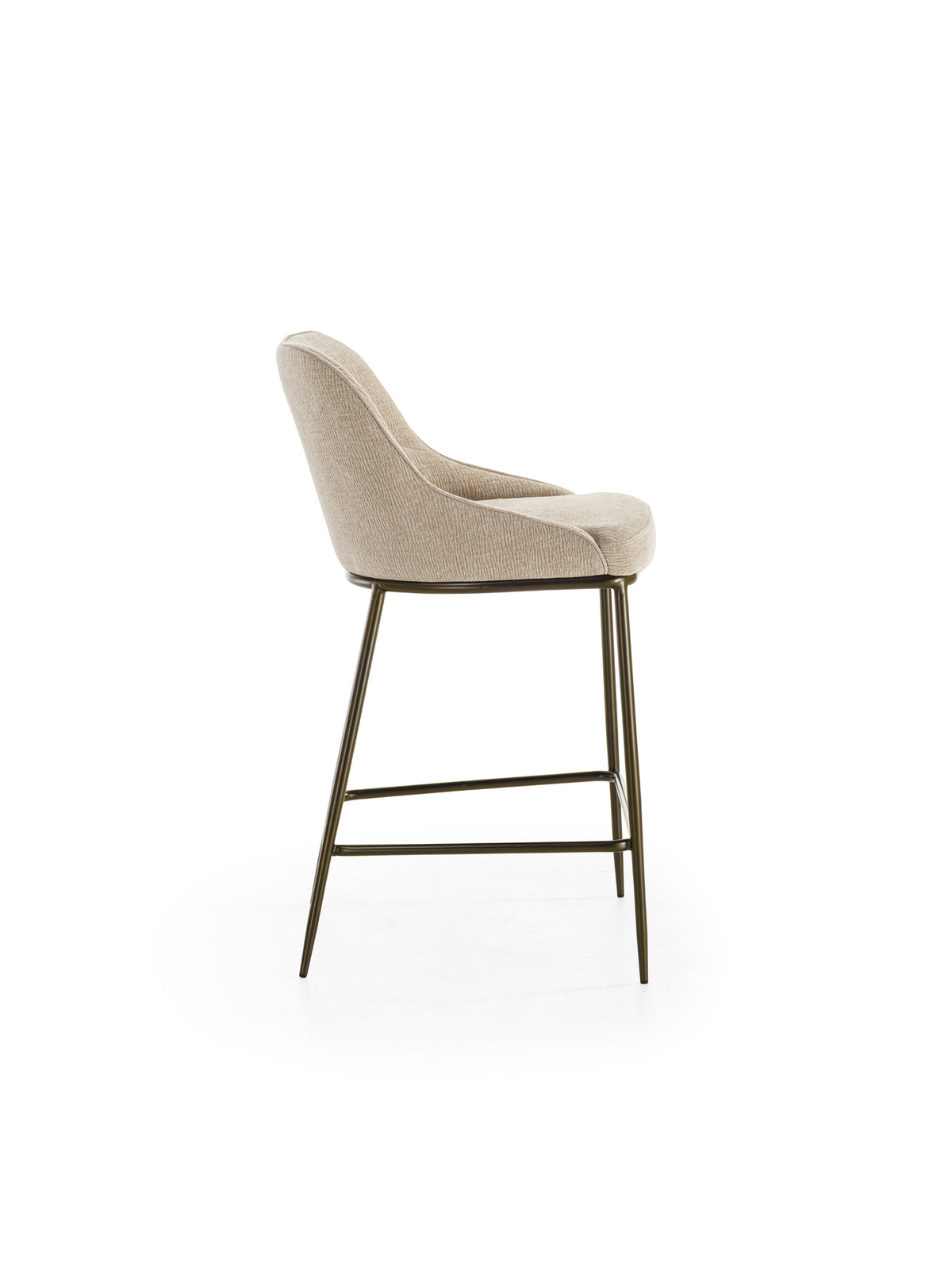 Counter Stool Ginevra Beige / Bronze Domestica – Product View on White