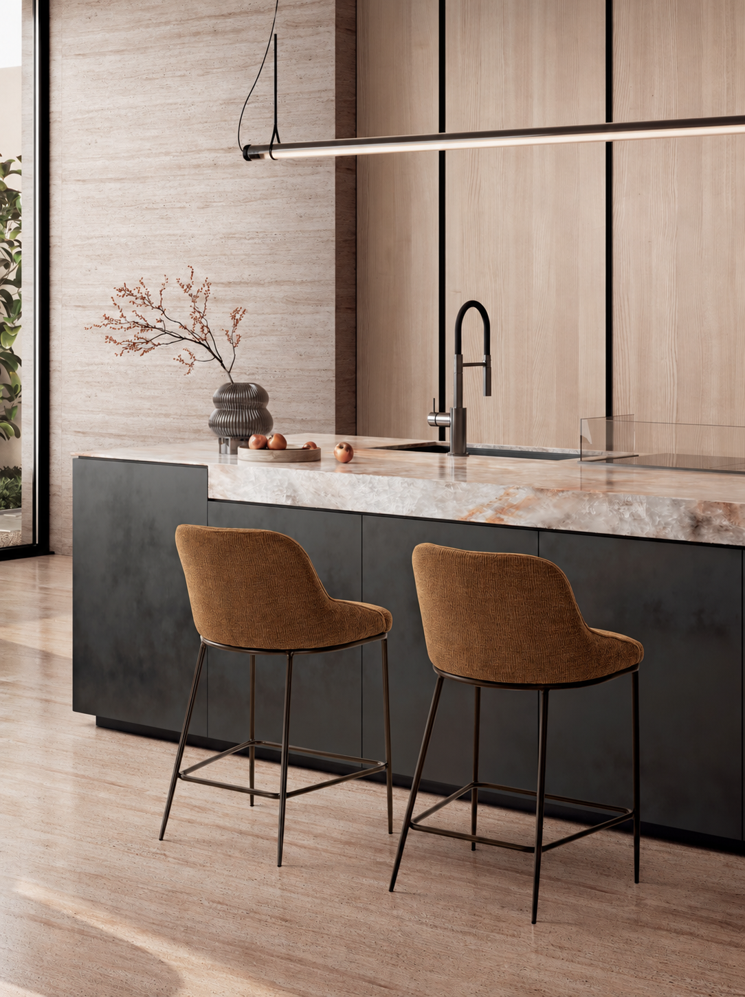 Counter Stool Ginevra Brown / Bronze Domestica – Lifestyle