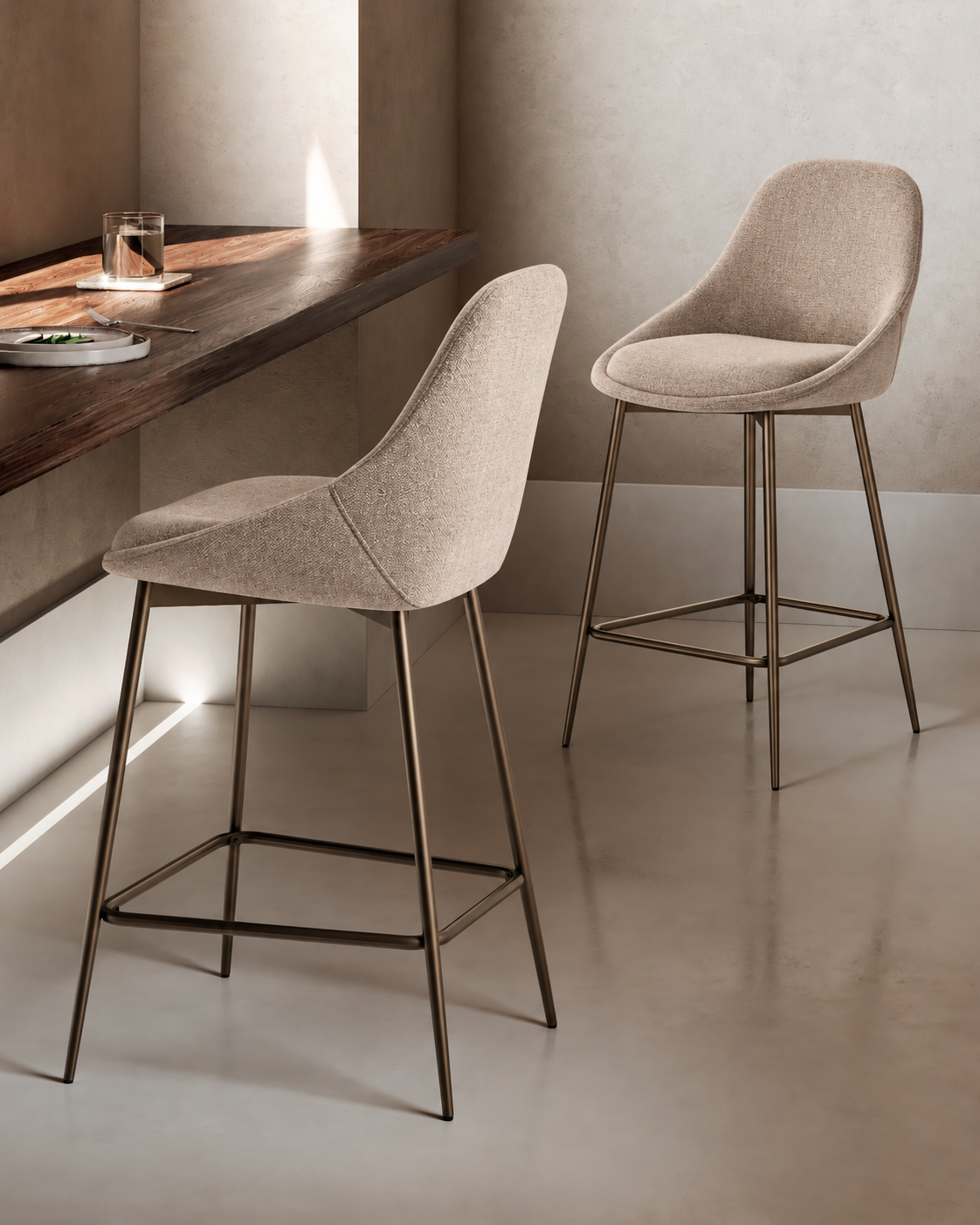 Counter Stool Kira Beige / Bronze Domestica – Lifestyle