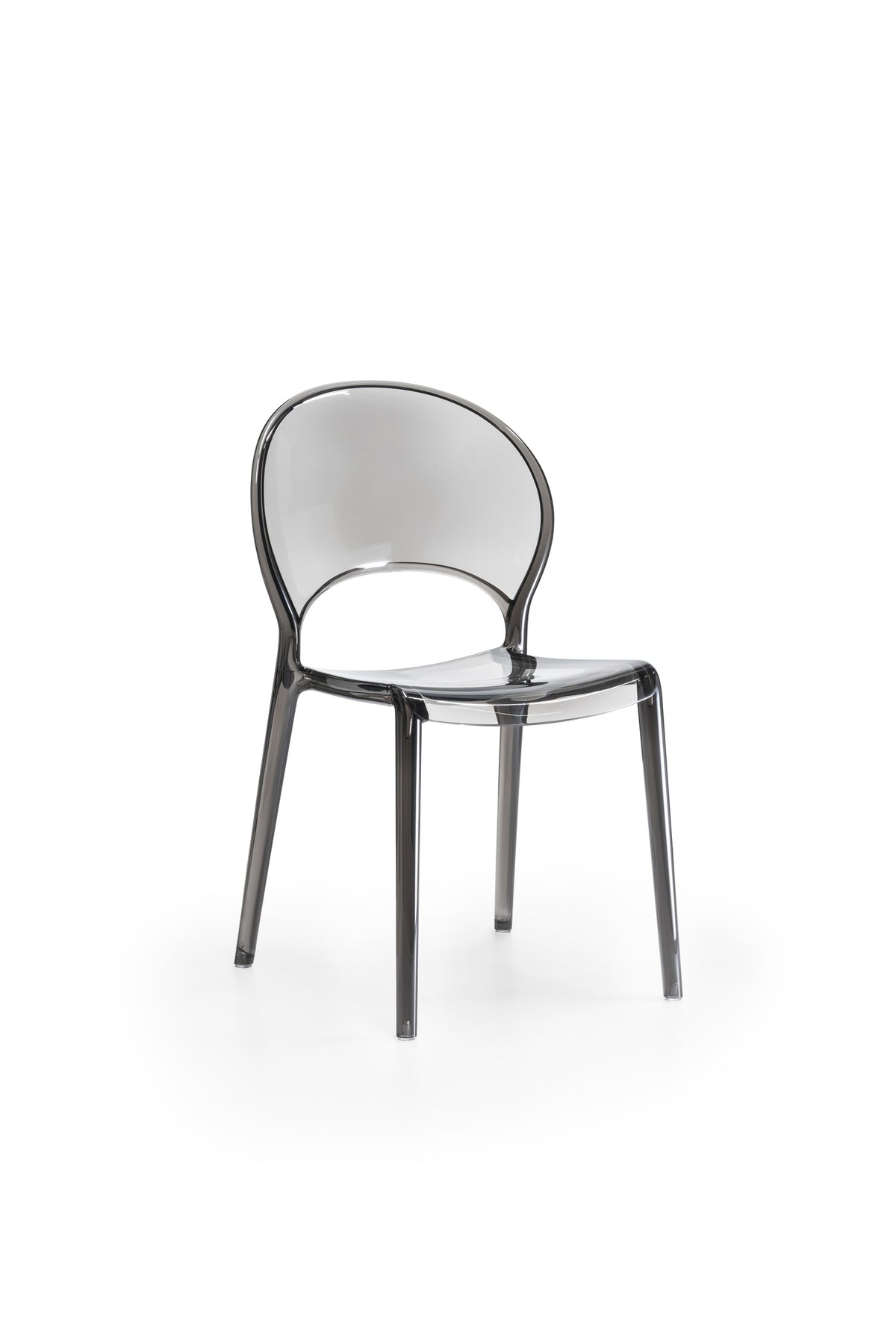 Dining Chair Pearl Polycarbonate Grey Domestica – Product View on White