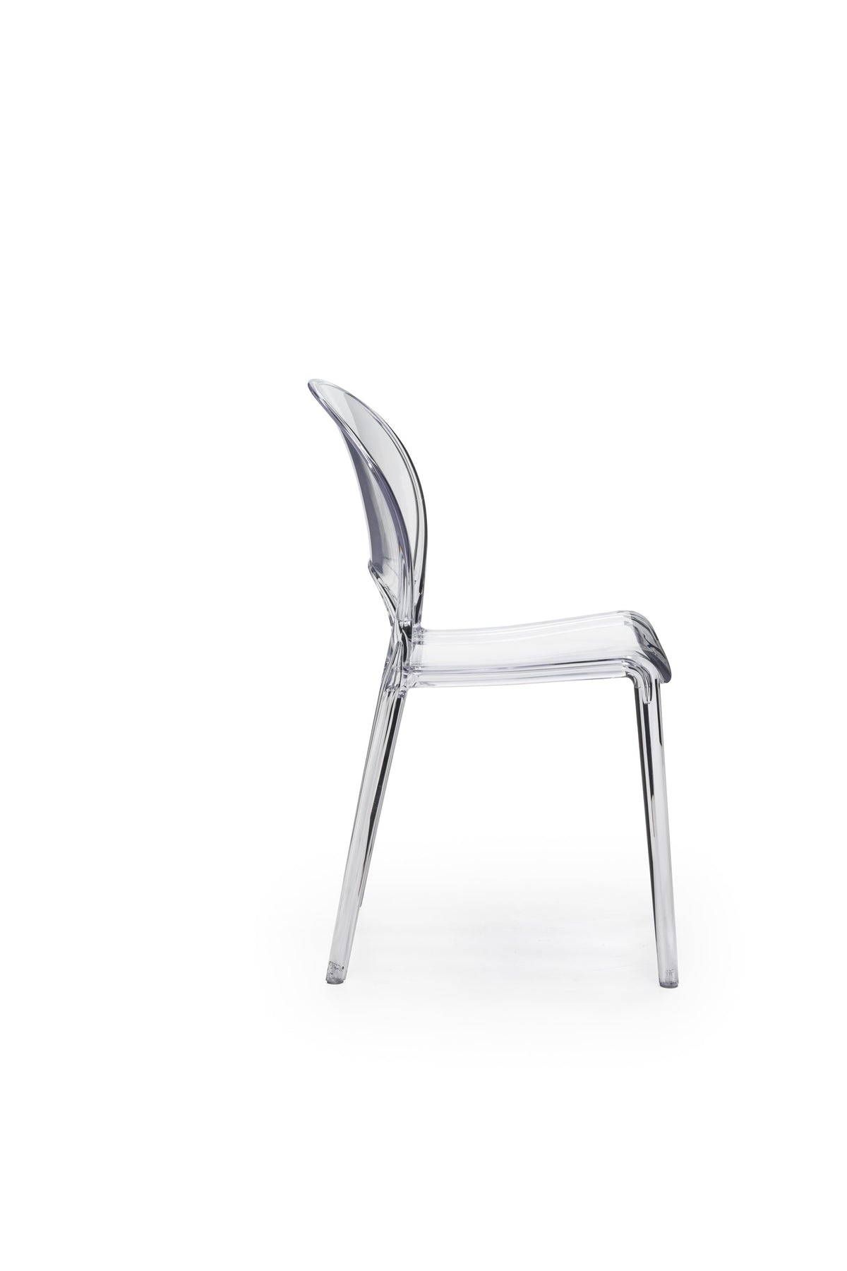 Dining Chair Pearl Polycarbonate Transparent Domestica – Product View on White