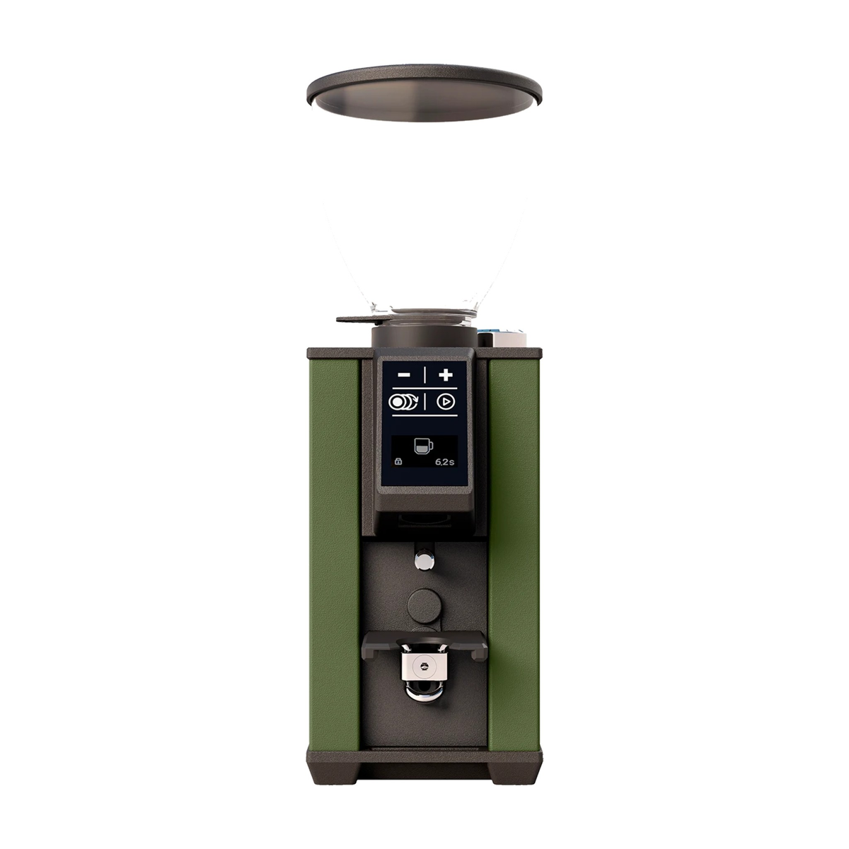Coffee Grinder Pebble Green Domestica – Front View on White