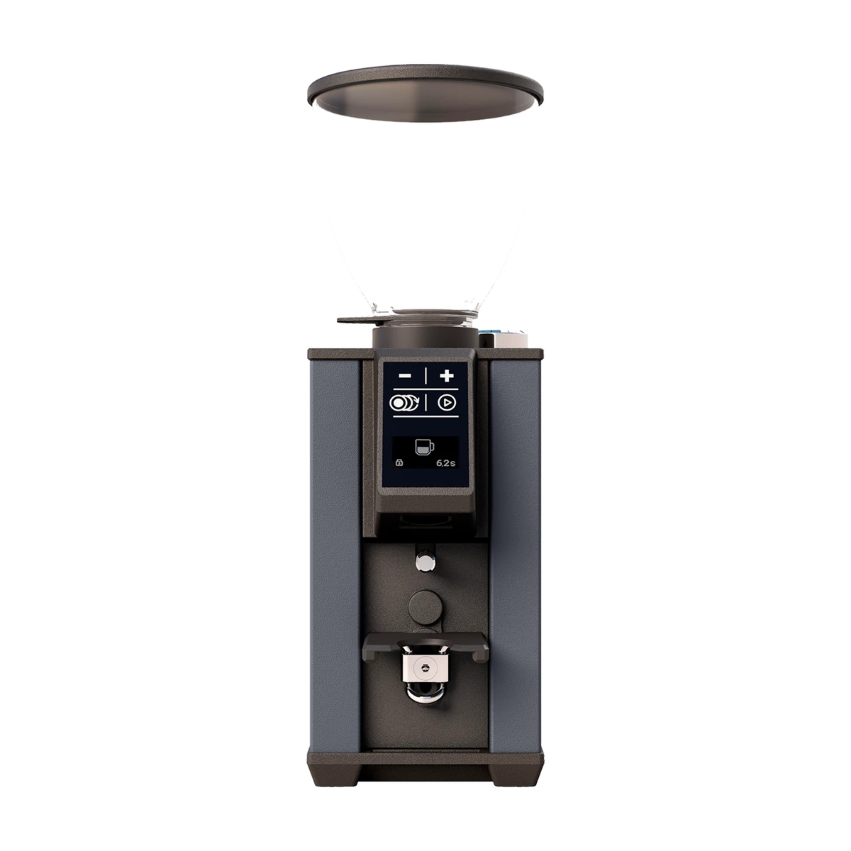Coffee Grinder Pebble Grey Domestica – Front View on White