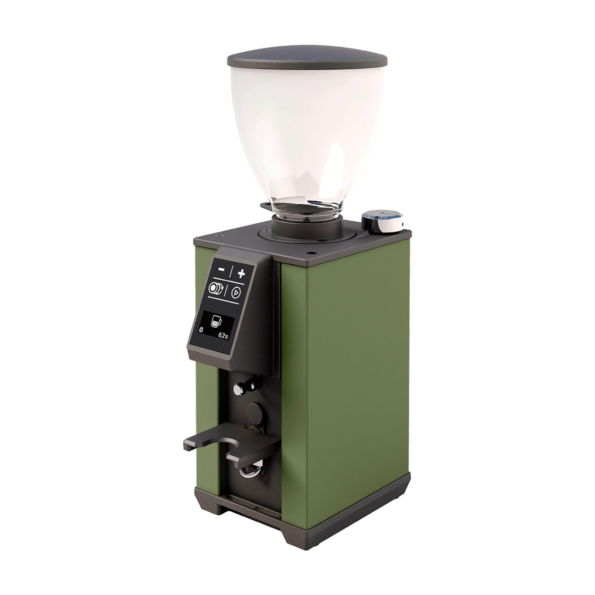 Coffee Grinder Pebble Green Domestica – Three Quarter View on White