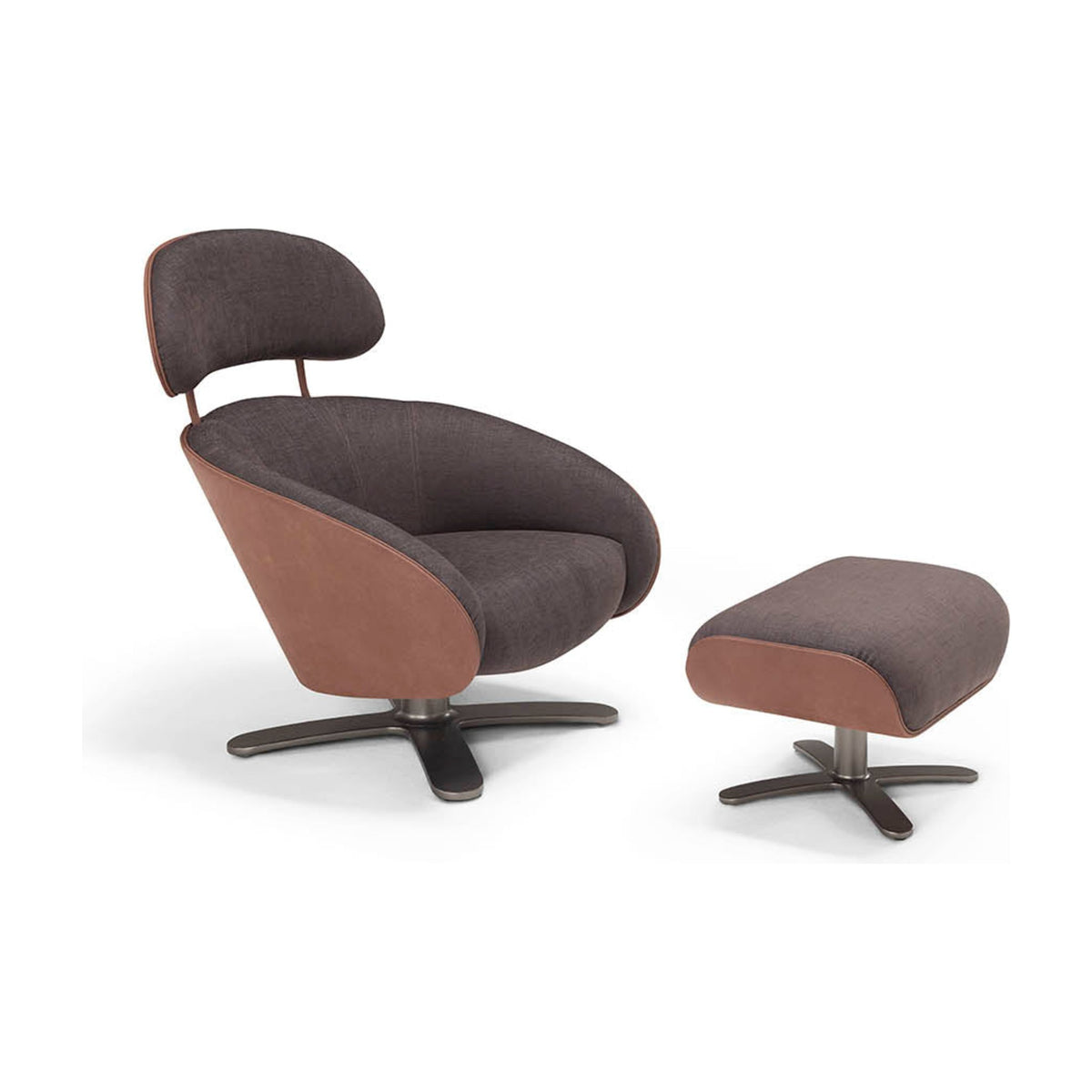 Coconut Domestica – With Footstool, Three Quarter View on White