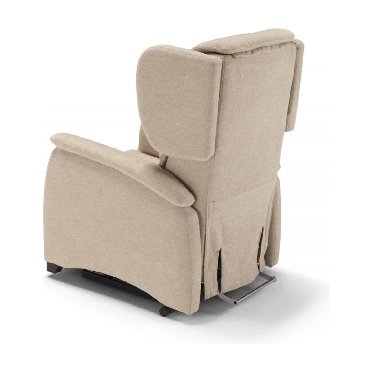 Lift Recliner Armchair Minù Beige Domestica – Back Three Quarter View on White