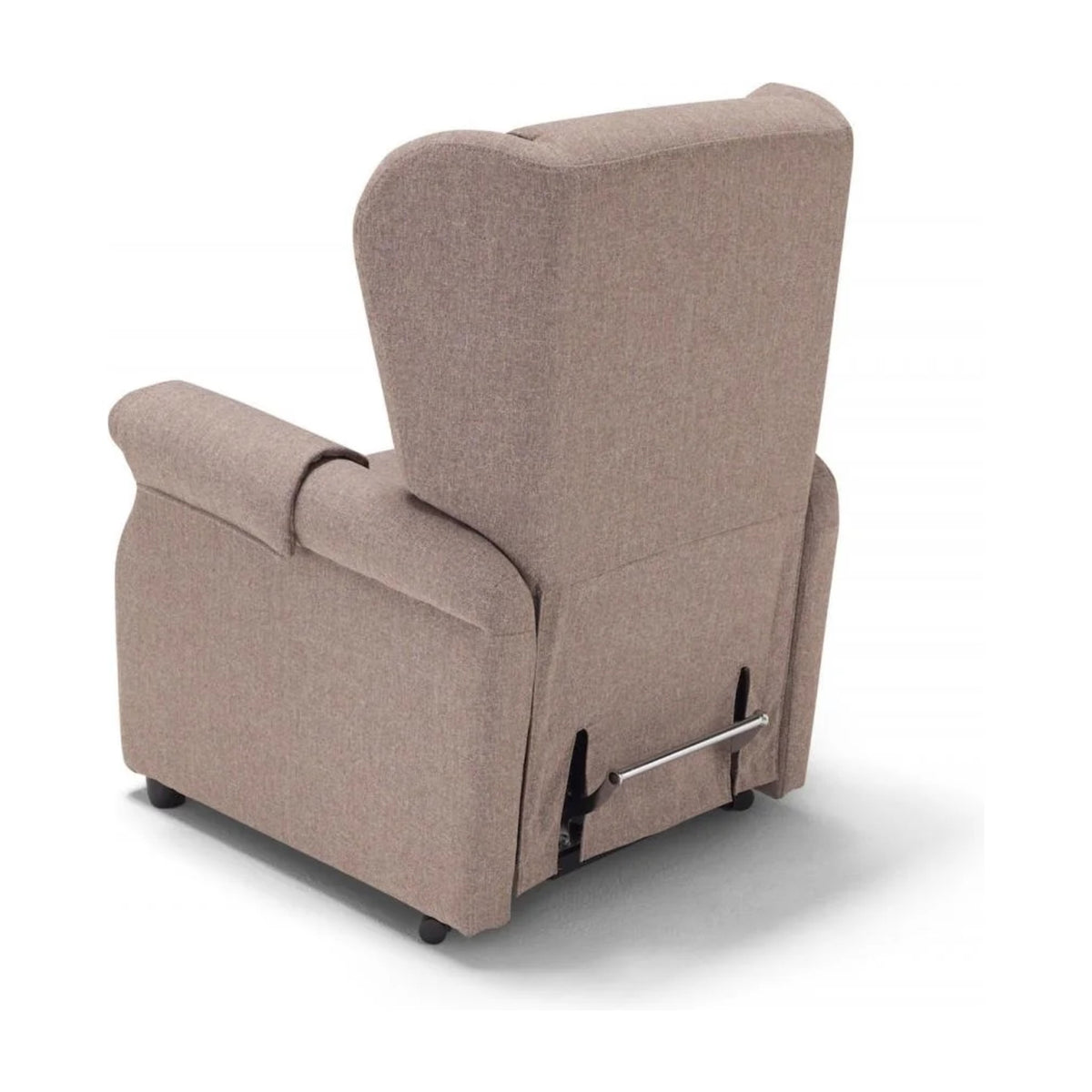 Lift Recliner Armchair Vanity Beige Domestica – Back Three Quarter View on White