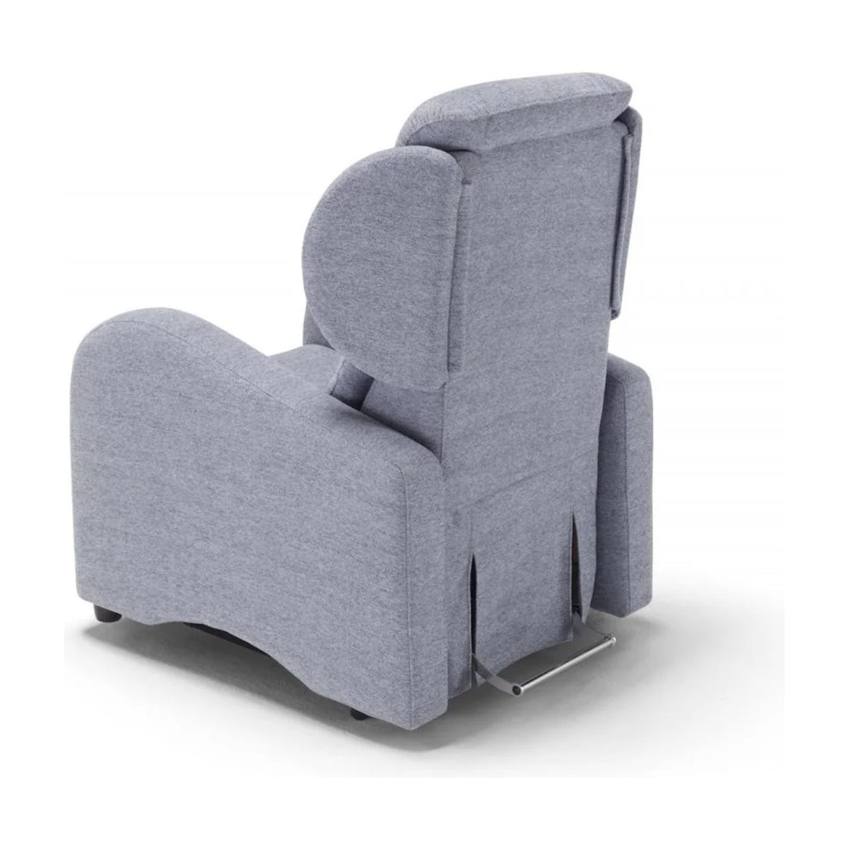 Lift Recliner Armchair Mamy Light Blue Domestica – Back Three Quarter View on White