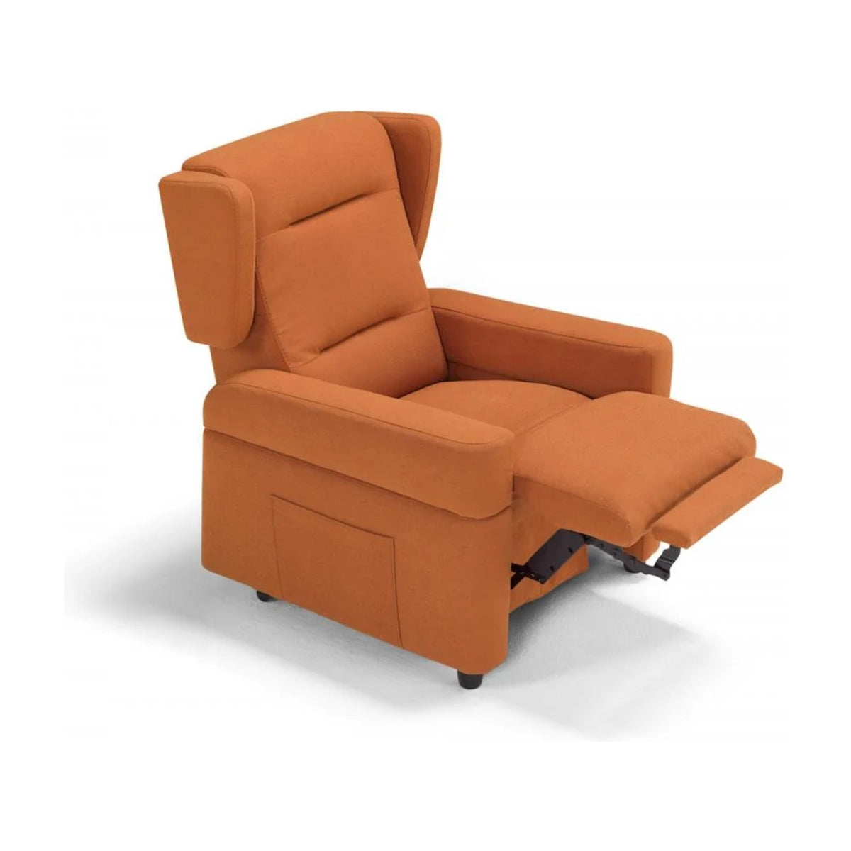 Healthcare Lift Recliner Armchair Bonton Terracotta Domestica – Footrest Raised, Three Quarter View on White