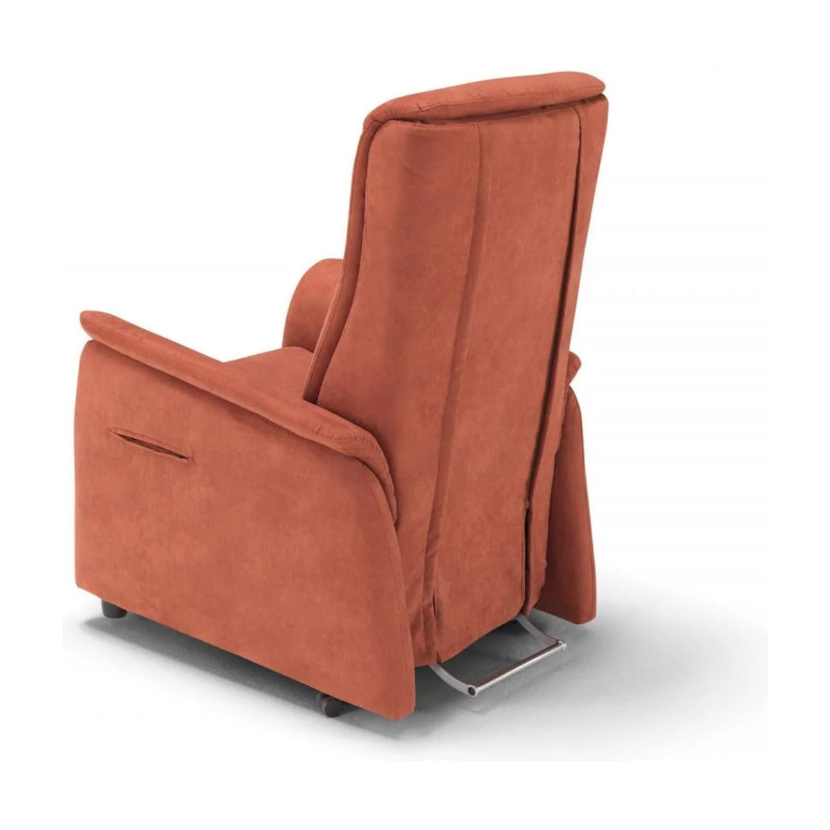 Lift Recliner Armchair Galà Terracotta Domestica – Back Three Quarter View on White