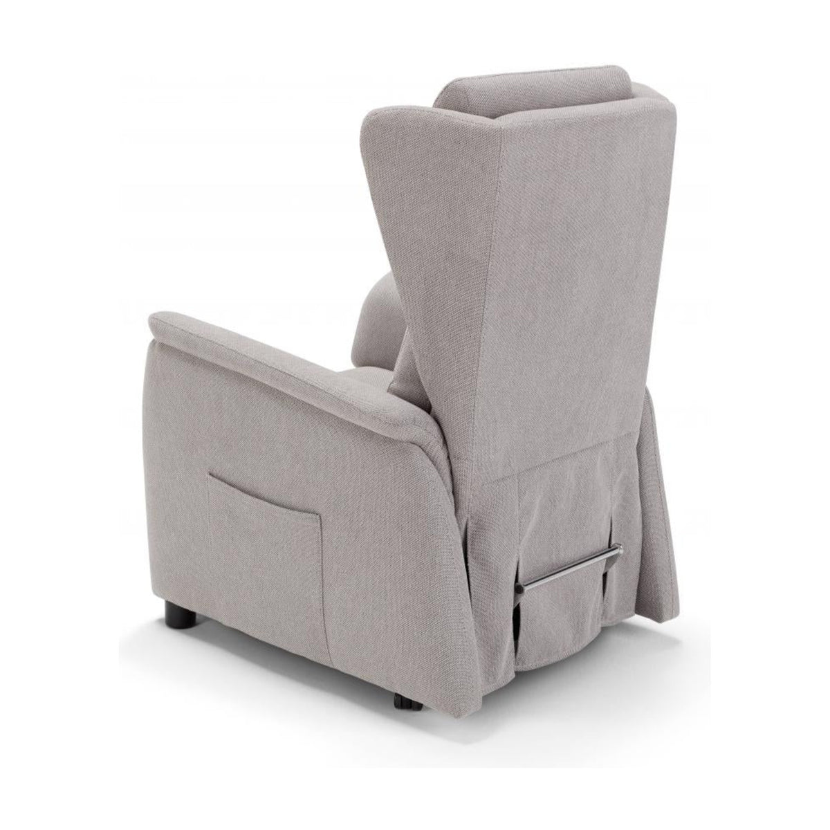 Lift Recliner Armchair Denim Light Grey Domestica – Back Three Quarter View on White