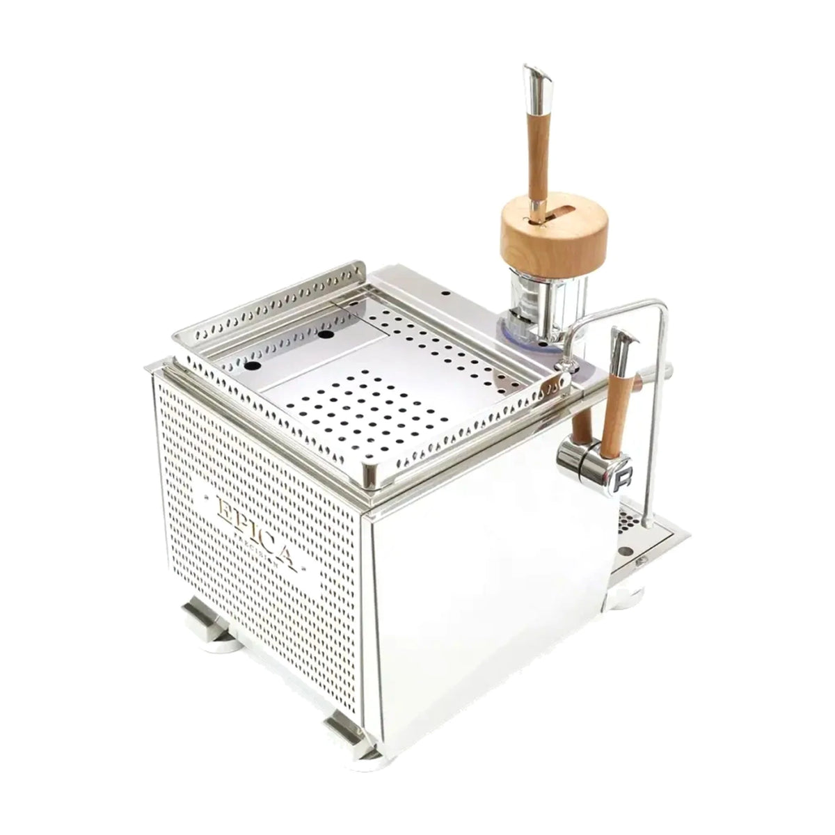 Espresso Machine Epica Rocket Espresso Domestica – Elevated Three Quarter View on White