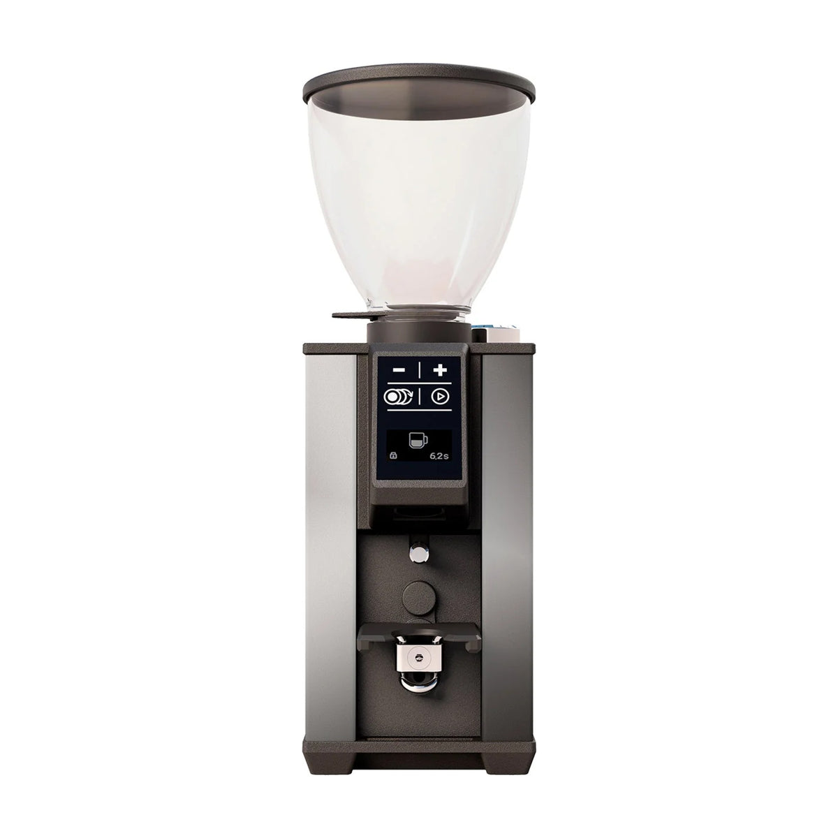 Coffee Grinder Pebble Chrome Domestica – Front View on White