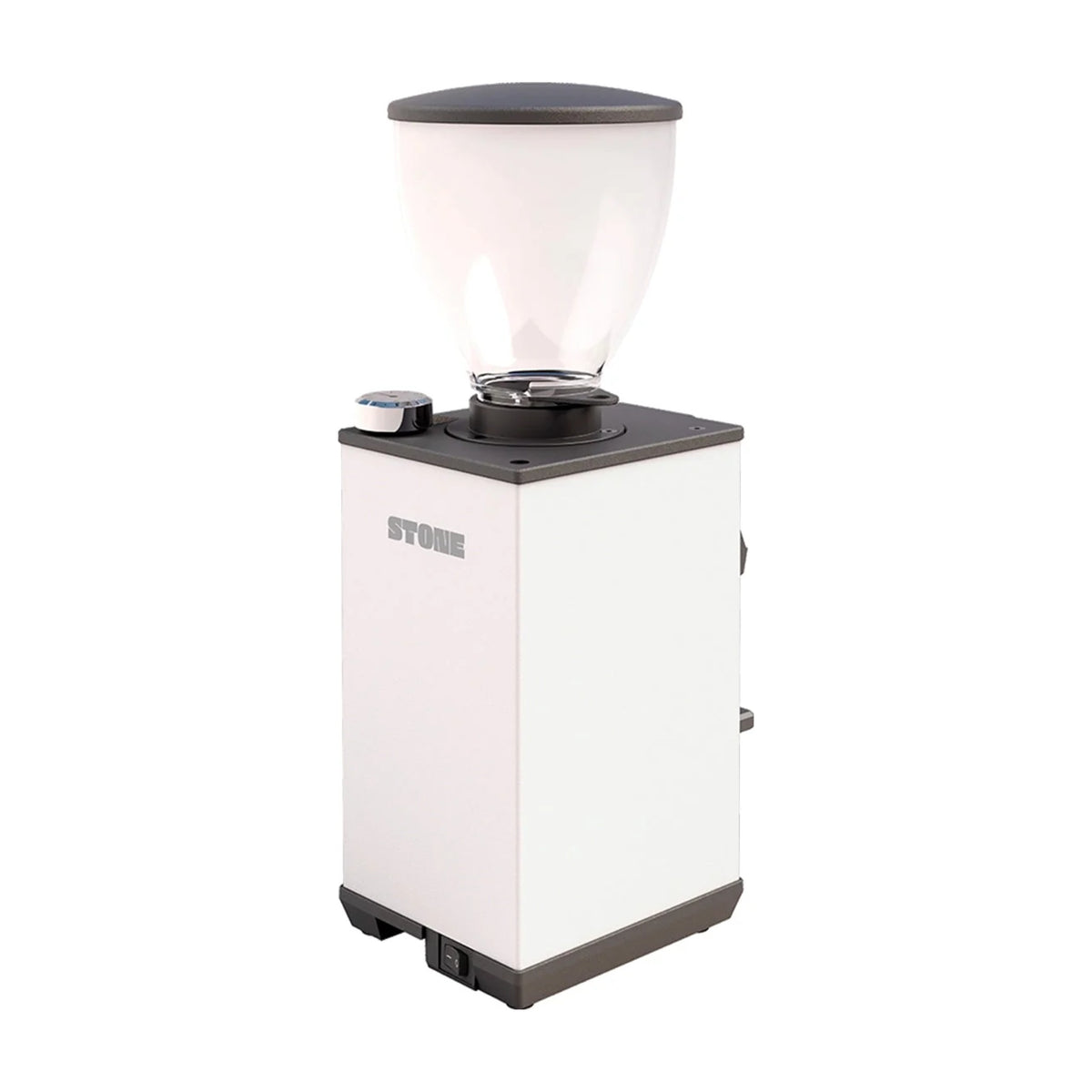 Coffee Grinder Pebble White Domestica – Back Three Quarter View on White