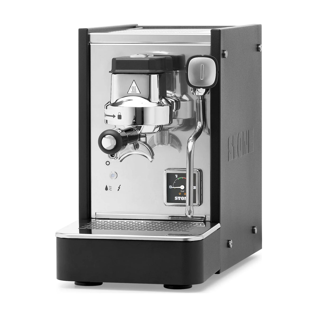 Espresso Machine Stone Lite Black Domestica – Left Three Quarter View on White