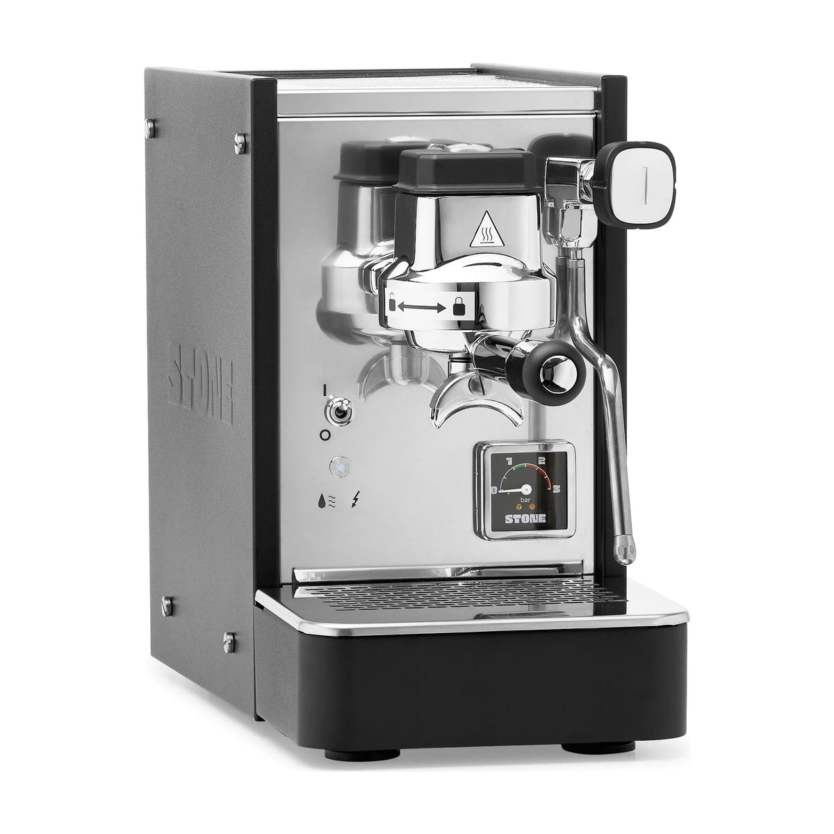 Espresso Machine Stone Lite Black Domestica – Three Quarter View on White