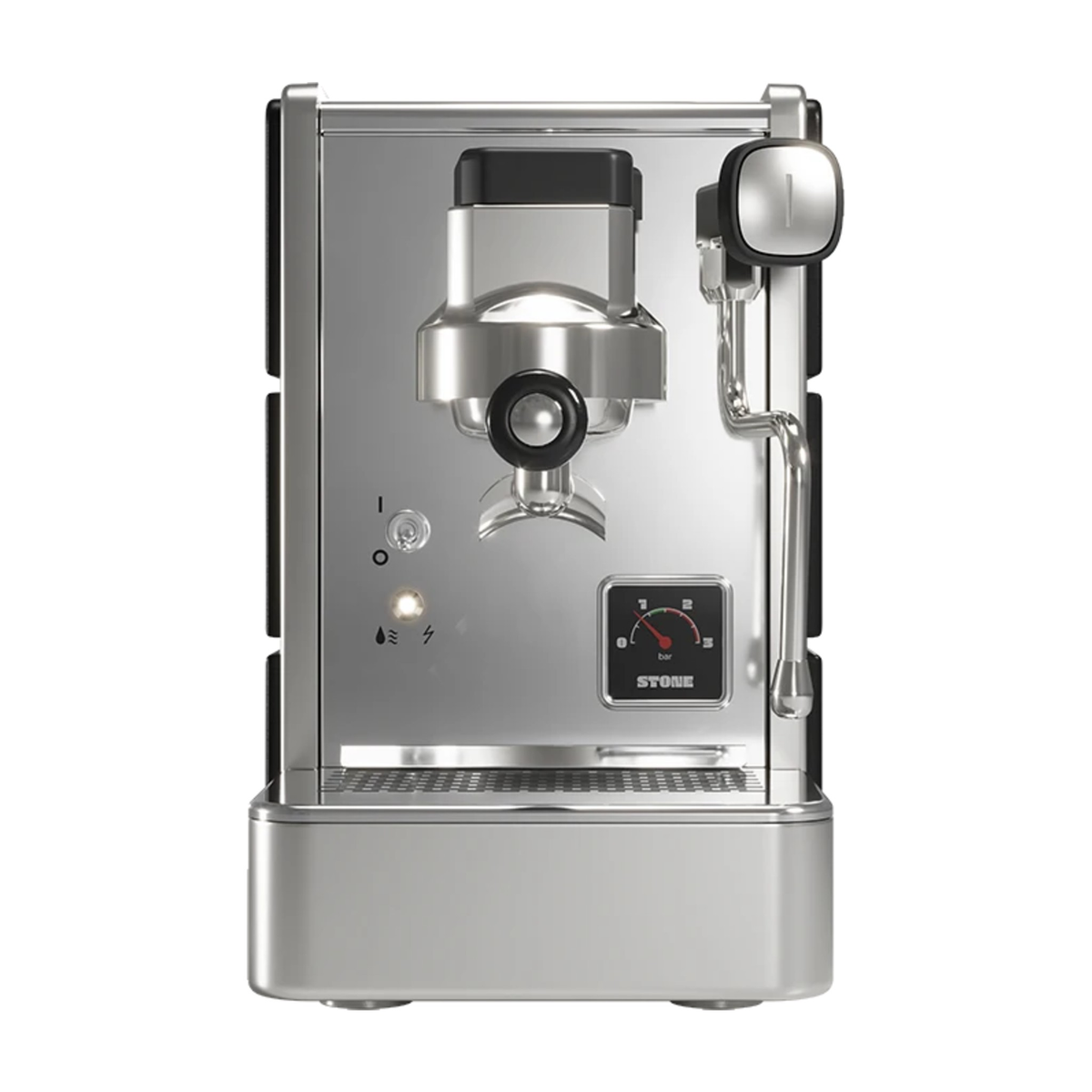 Espresso Machine Stone Mine Black Domestica – Front View on White