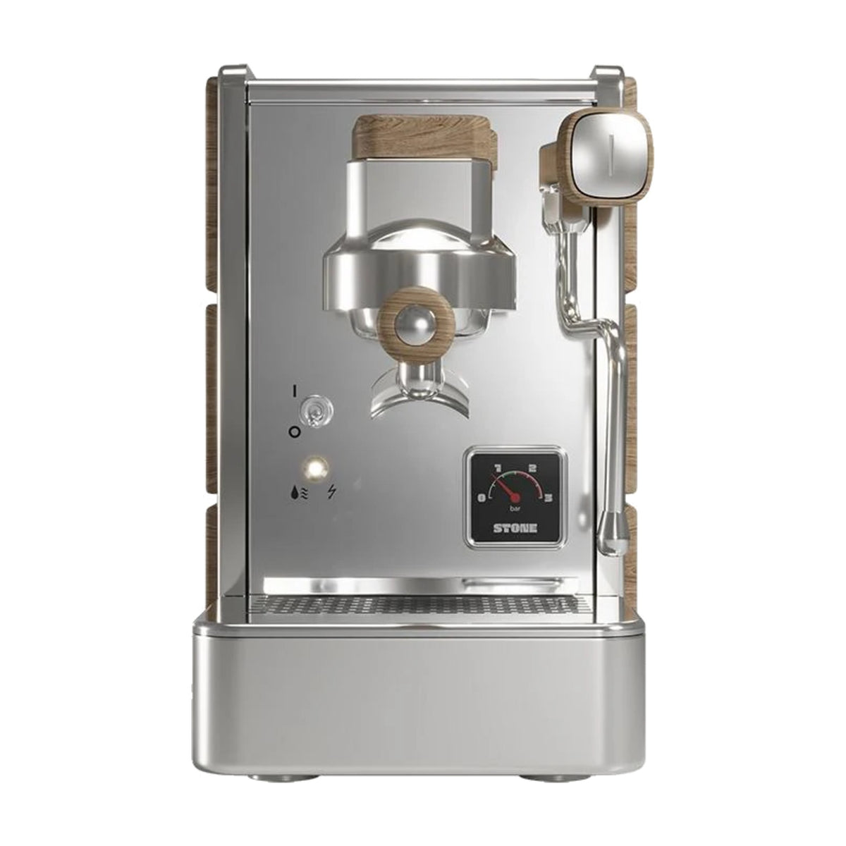 Espresso Machine Stone Mine Premium Wood Domestica – Front View on White