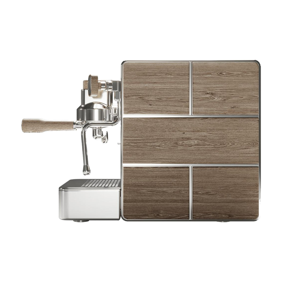 Espresso Machine Stone Mine Premium Wood Domestica – Side View on White