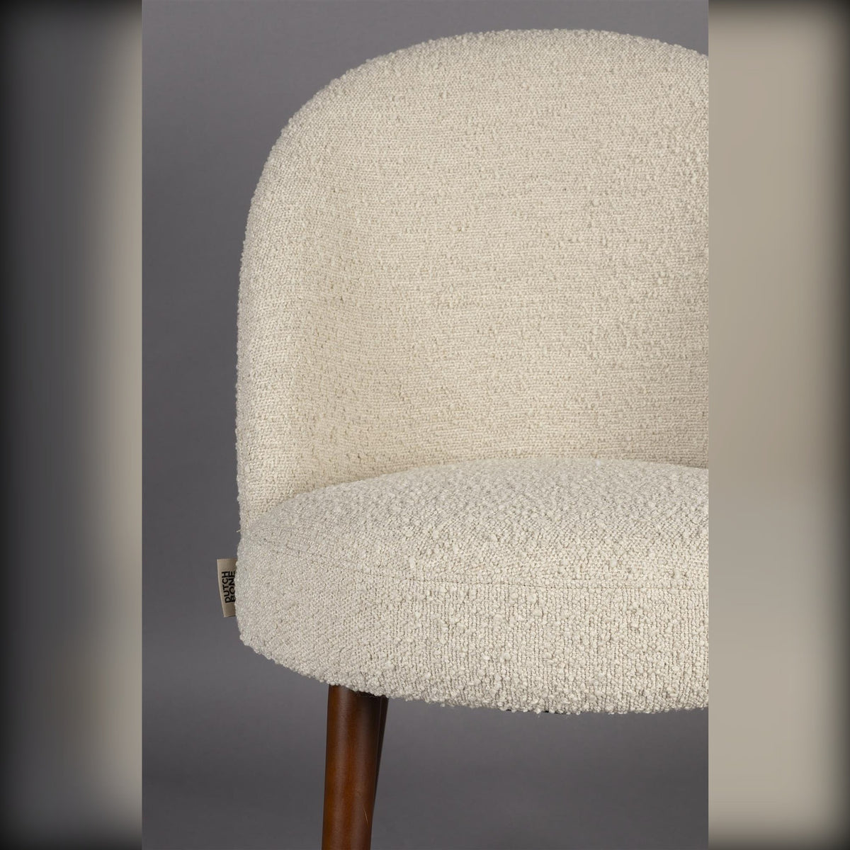 Dining Chair Barbara Boucle Beige Domestica – Bouclé Tub Seat and Backrest Close-up