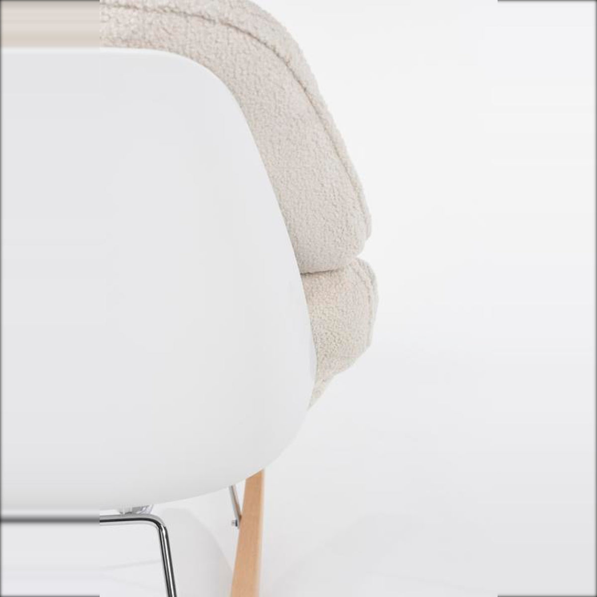 Lounge Chair Rocky Off White Domestica – Rear Upholstery and Shell Close-up