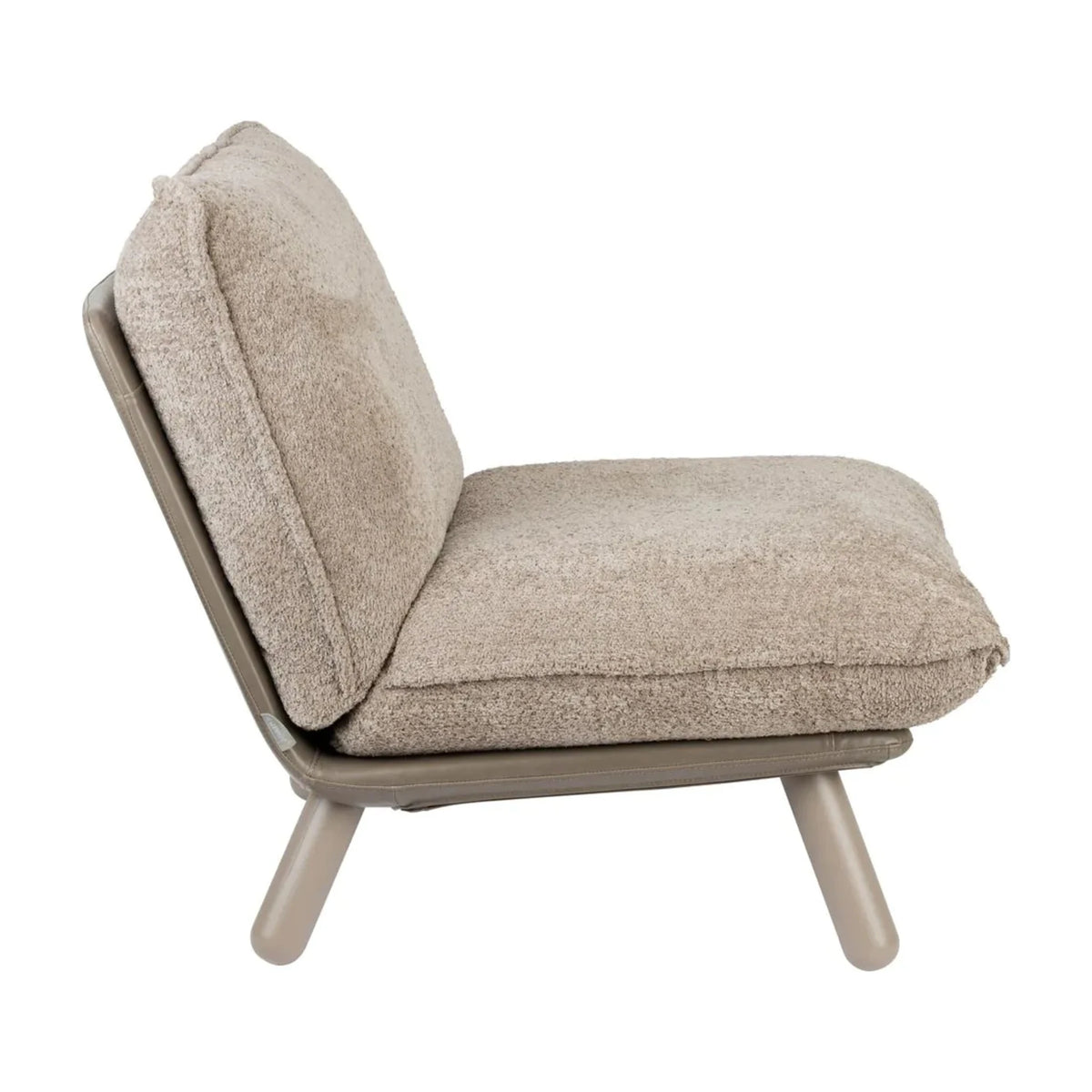Lounge Chair Lazy Sack Soft Beige Domestica – Side View on White