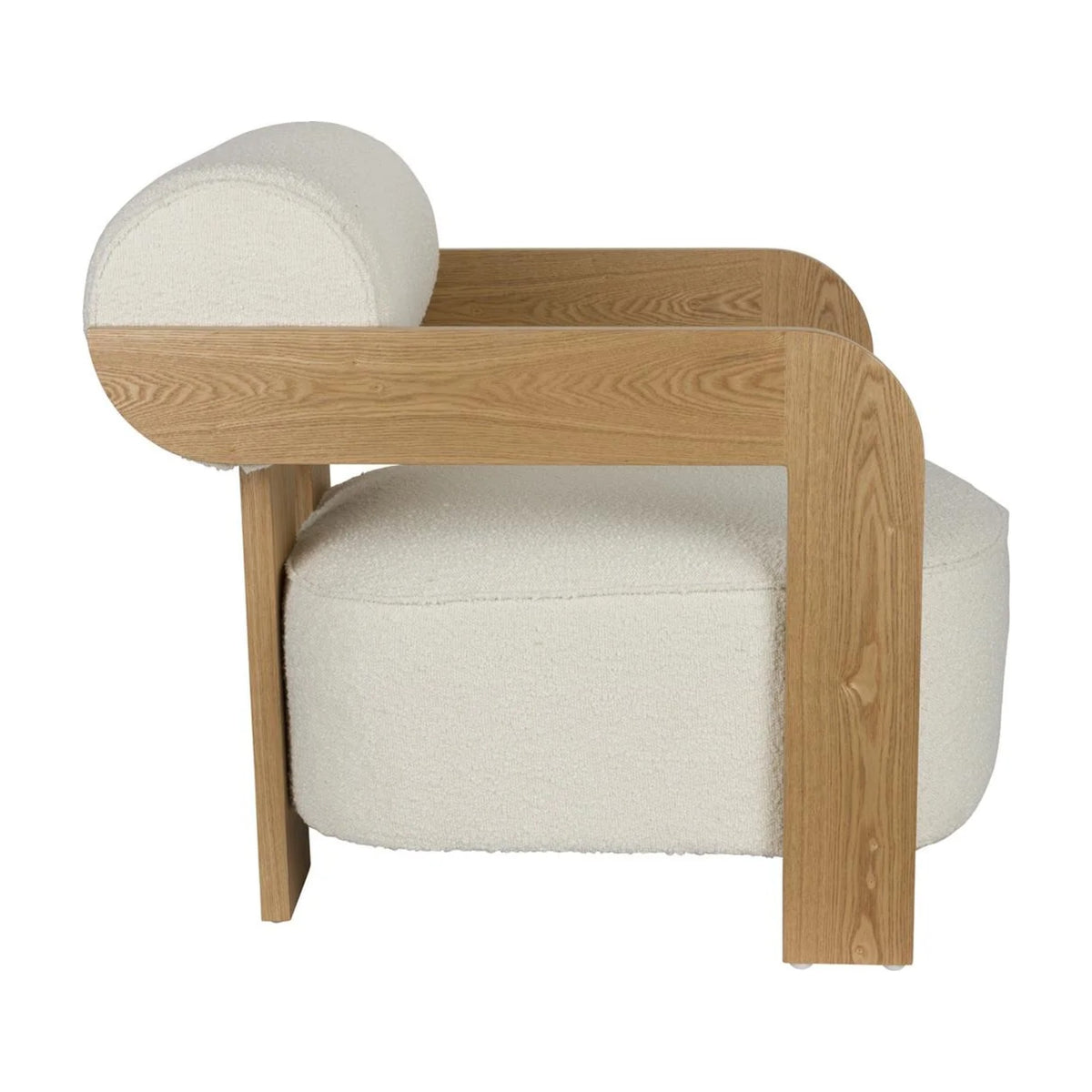 Lounge Chair Oolong Beige Domestica – Side View on White