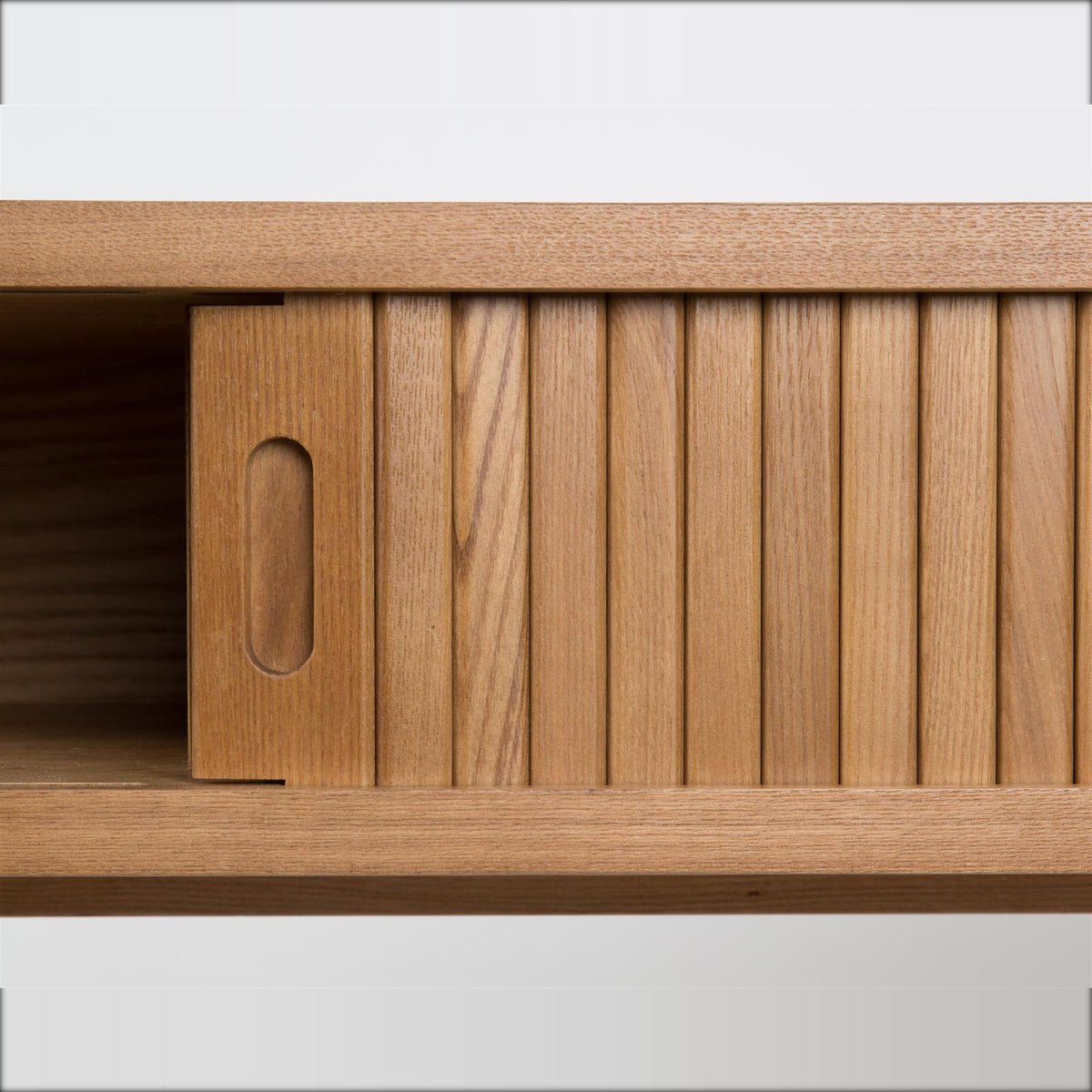 Console Table Barbier Natural Domestica – Sliding Tambour Door Close-up