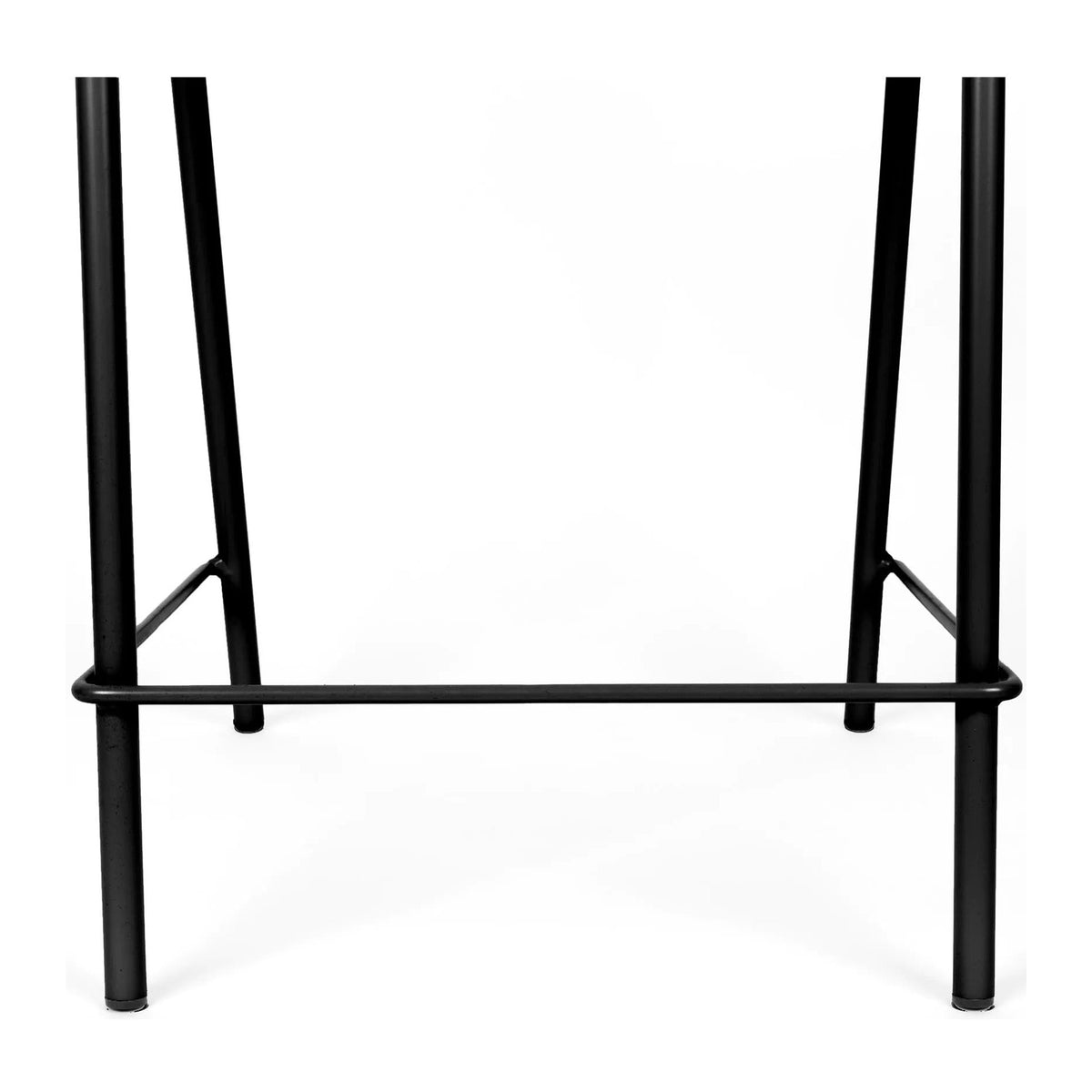 Counter Stool Jort 66.5 cm Natural Black Domestica – Black Steel Base and Footrest Detail