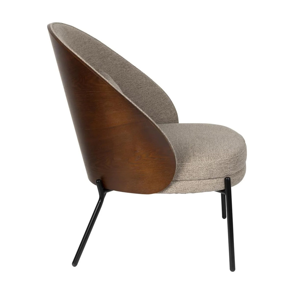Lounge Chair Rodin Beige Domestica – Side View on White