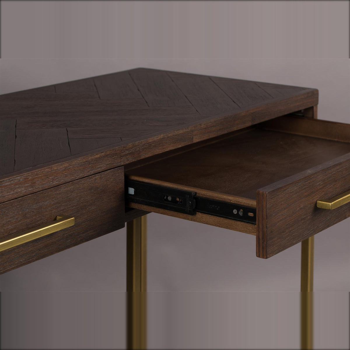 Console Table Class Brown Domestica – Drawer Runner Detail