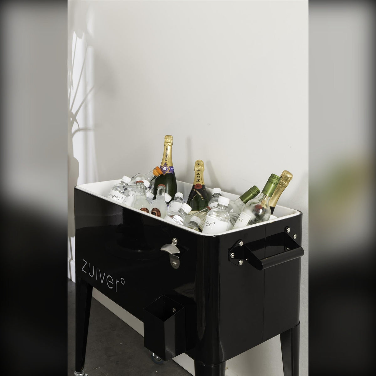 Cooler Be Cool Black Domestica – Filled with Ice and Champagne Bottles