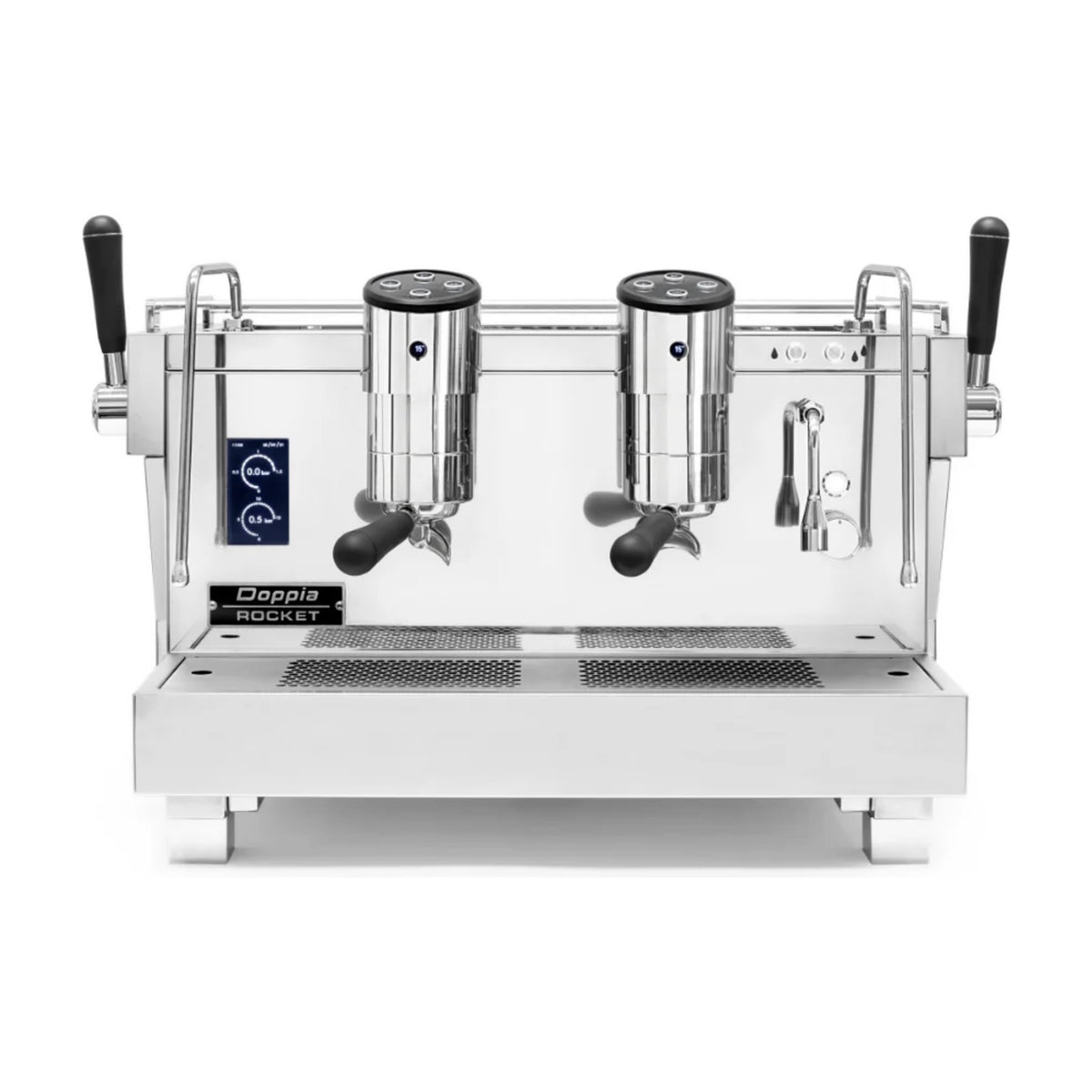 Coffee Machine RE Doppia Stainless Rocket Espresso Domestica – Front View on White