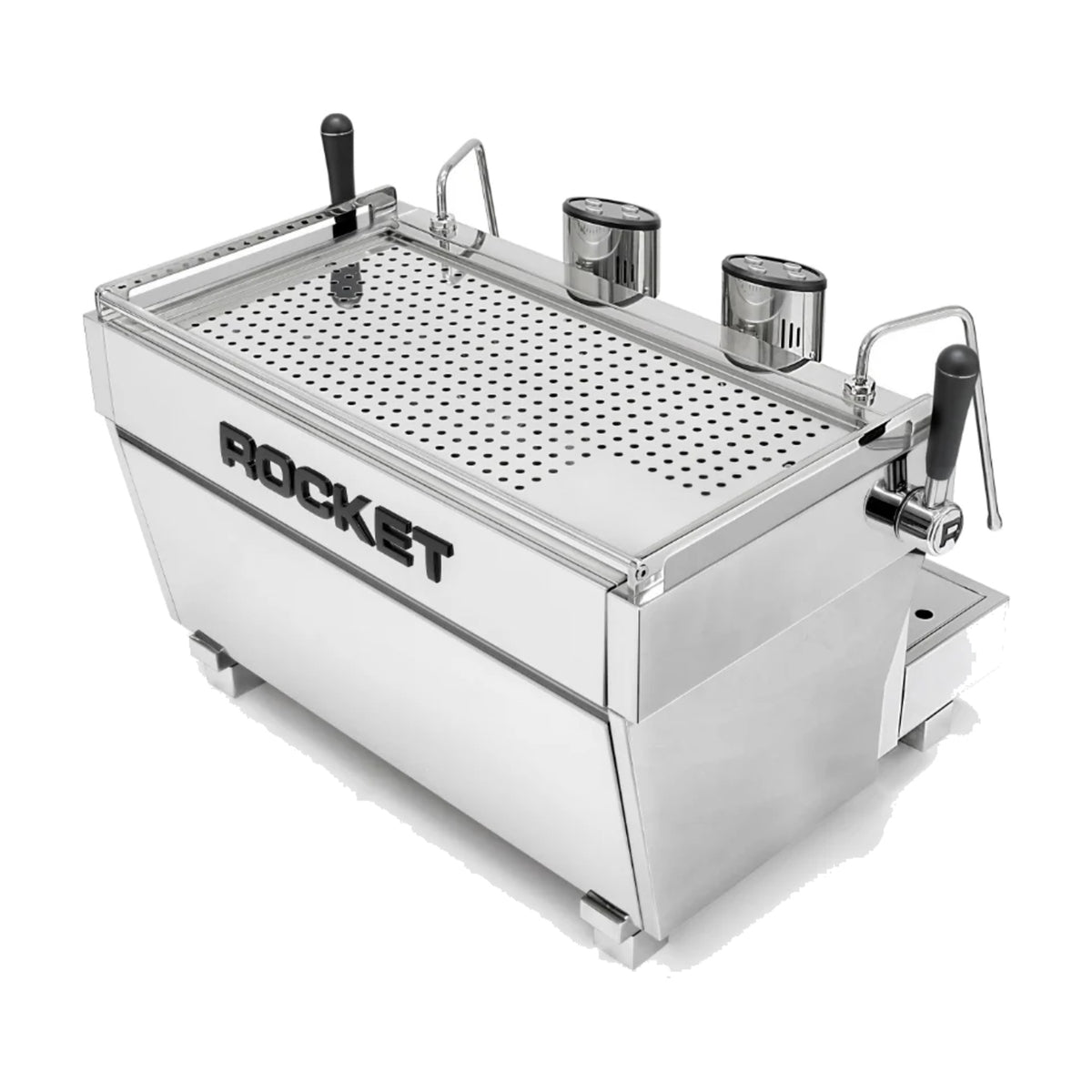 Coffee Machine RE Doppia Stainless Rocket Espresso Domestica – Elevated Back Three Quarter View