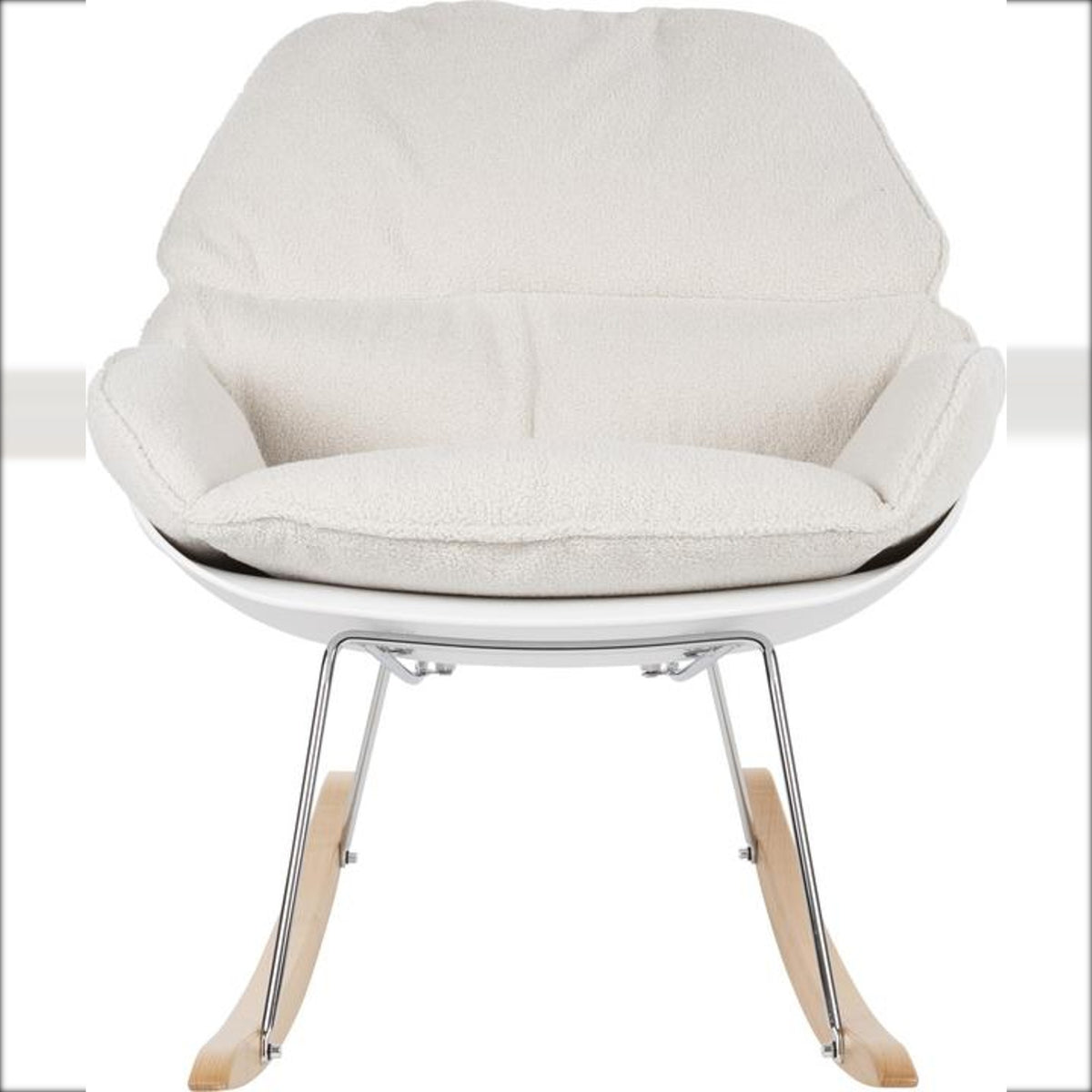 Lounge Chair Rocky Off White Domestica – Front View on White