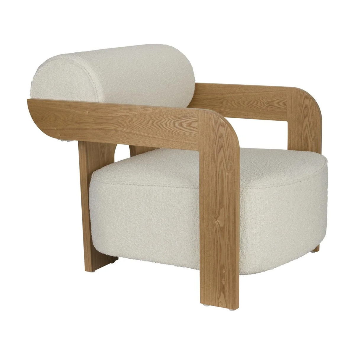 Lounge Chair Oolong Beige Domestica – Three Quarter View on White