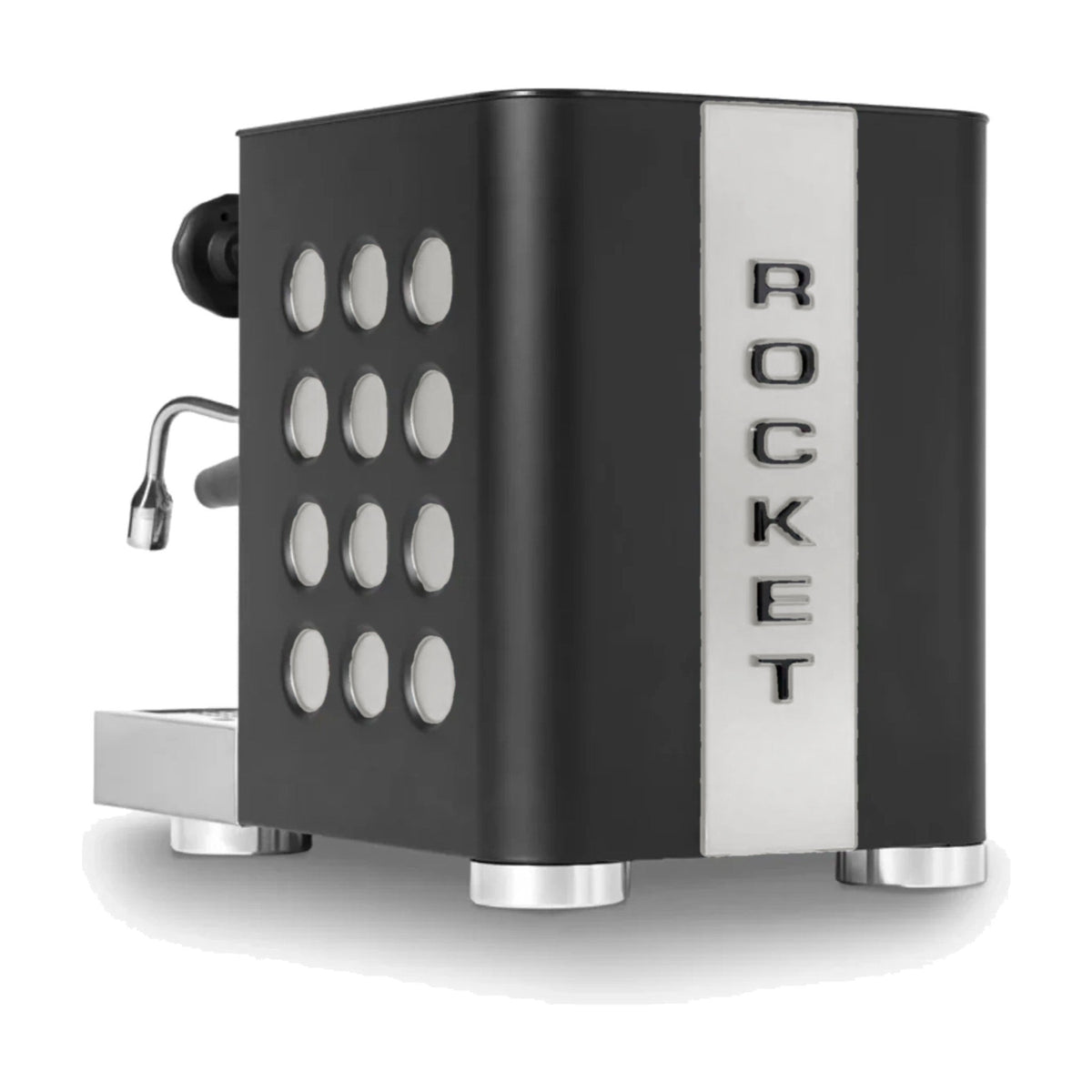 Espresso Machine Appartamento TCA Rocket Espresso Domestica – Black/White – Rear Three Quarter View – Colour Digitally Matched