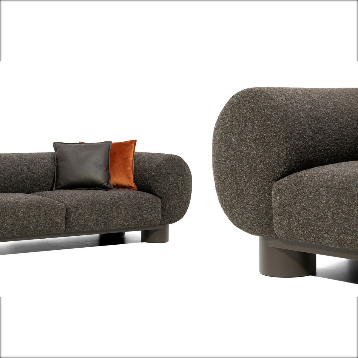 Aster Domestica – Rounded Armrest Close-up with Cushions