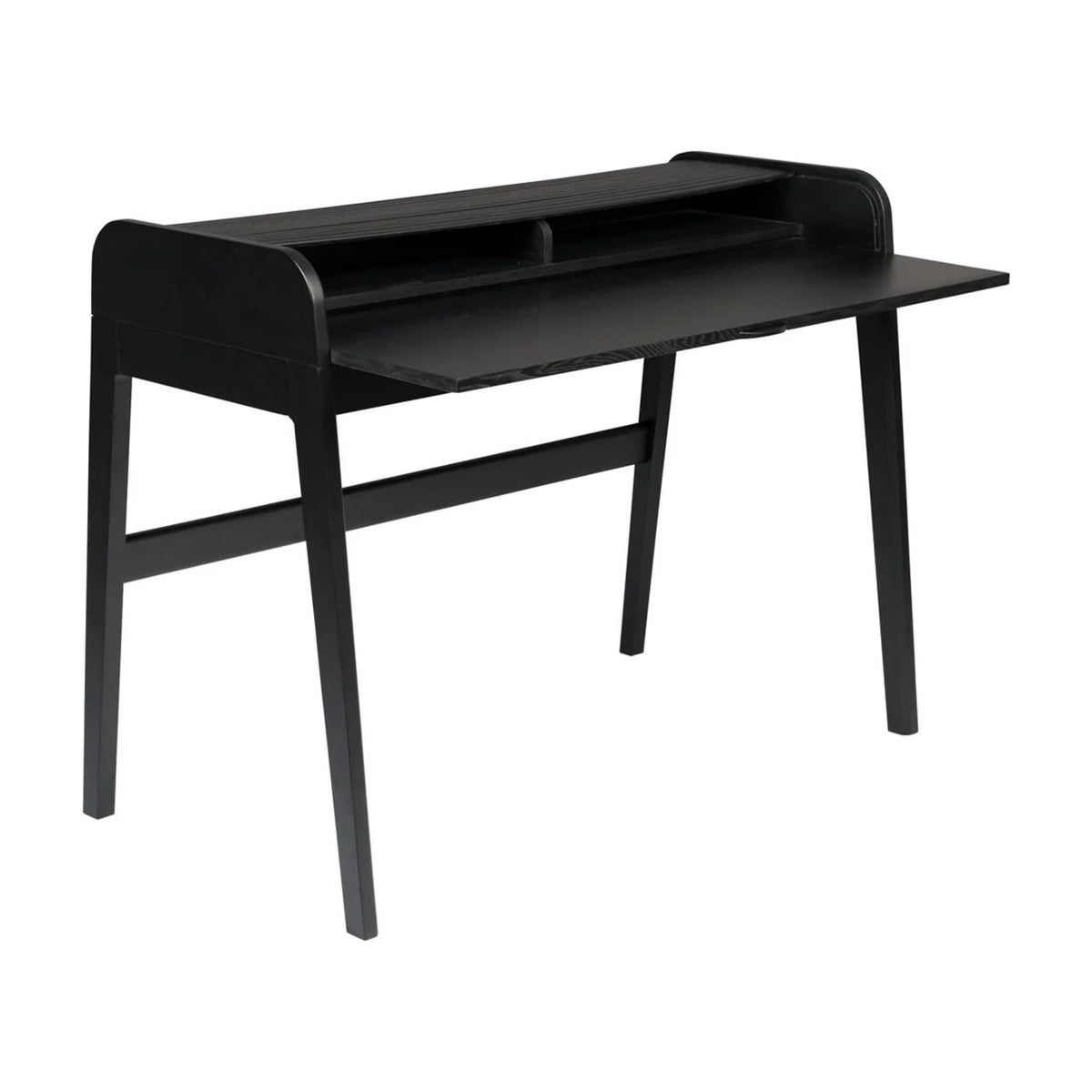 Desk Table Barbier Black Domestica – Desktop Extended, Three Quarter View on White