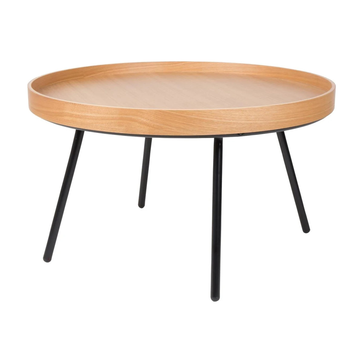 Coffee Table Oak Tray Natural Domestica – Three Quarter View on White