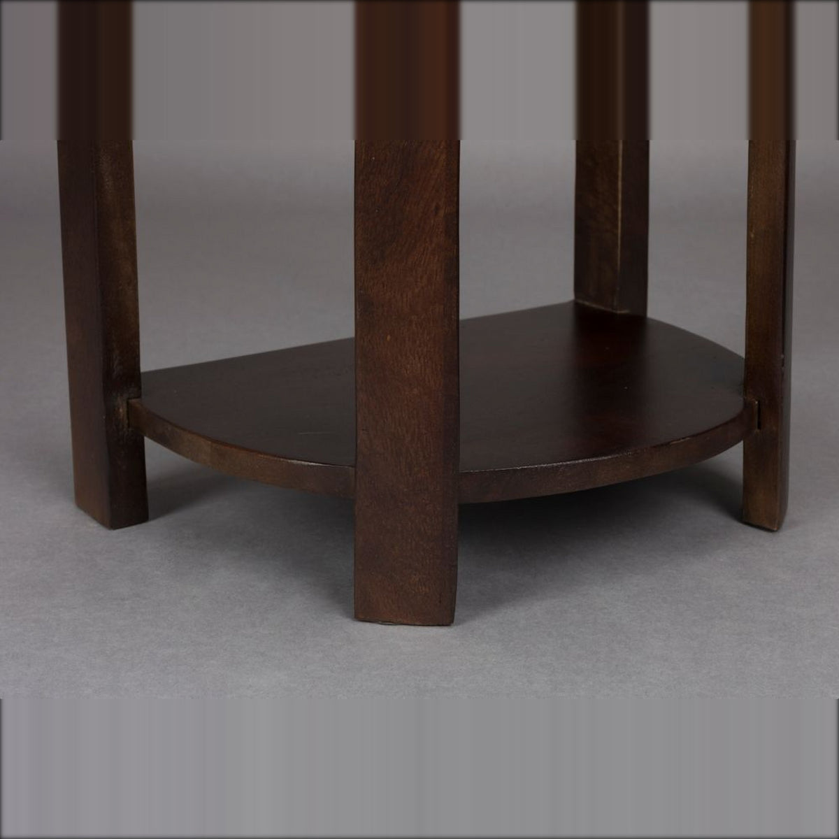 Side Table Belvedere Walnut Domestica – Lower Shelf and Legs Detail