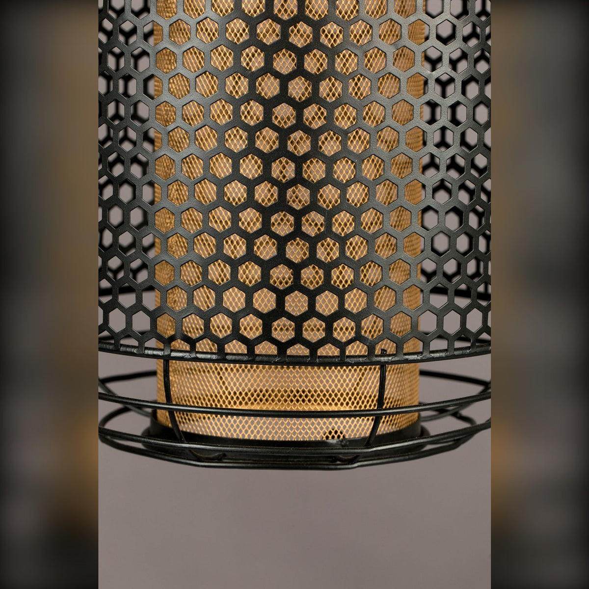 Pendant Lamp Archer L Black Domestica – Perforated Shade Close-up