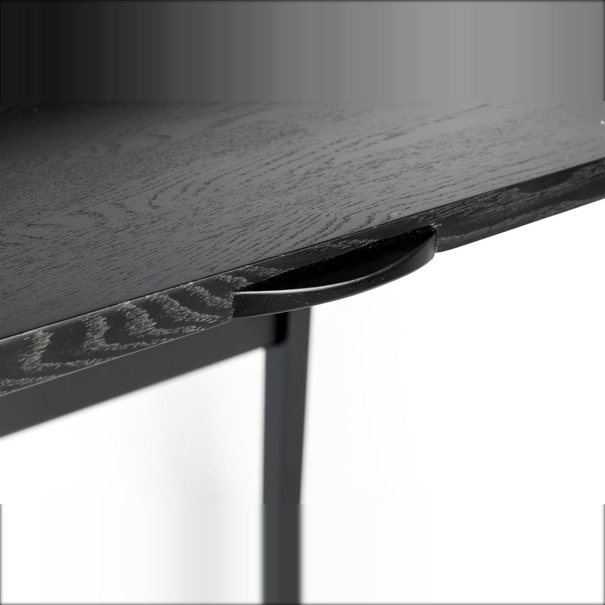 Desk Table Barbier Black Domestica – Sliding Desktop Handle Detail