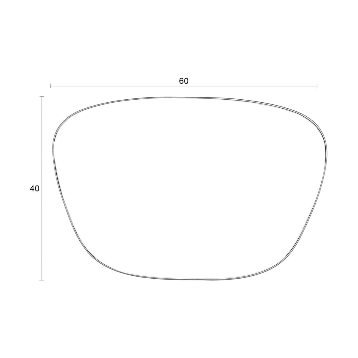 Mirror Lina Black Domestica – Dimensions Drawing