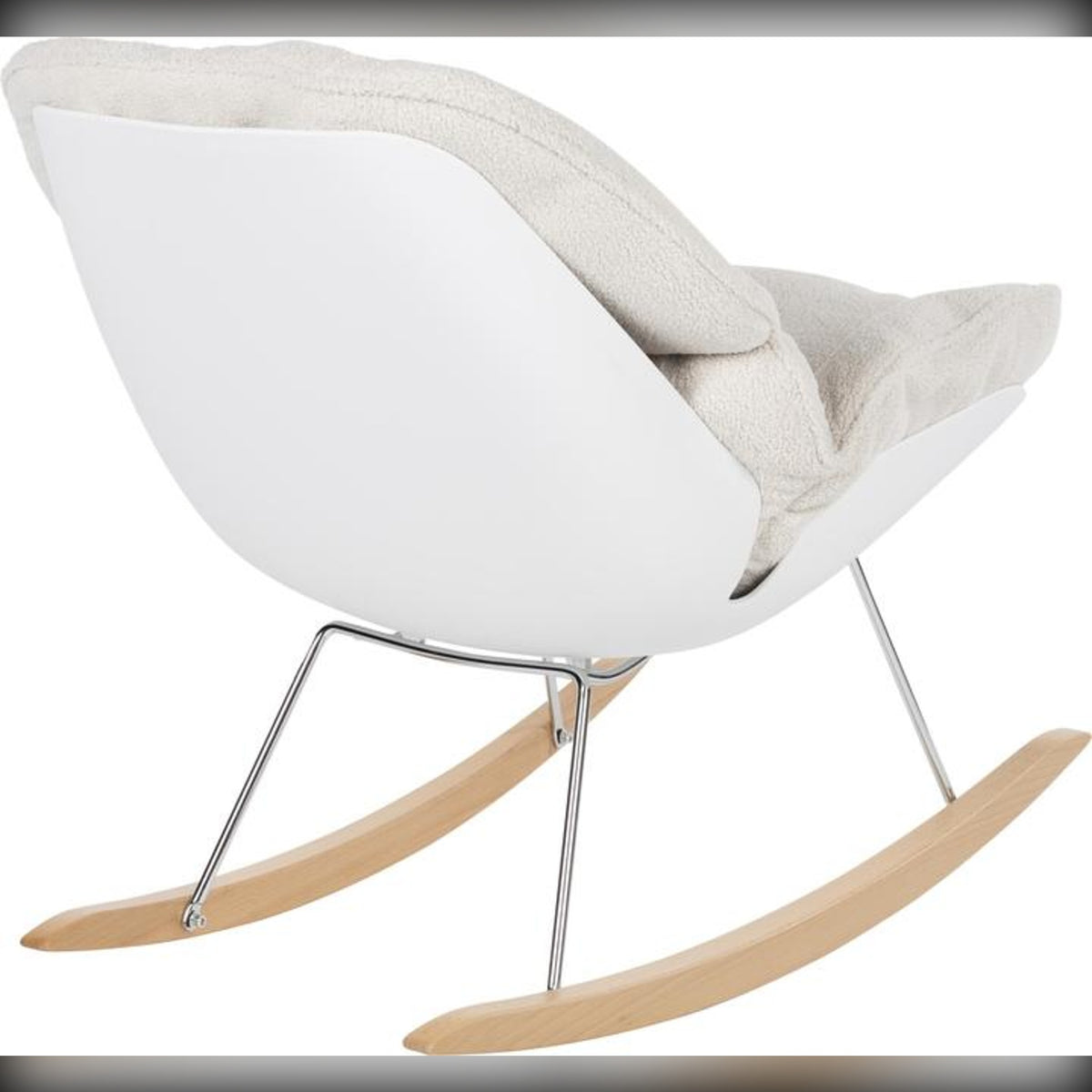Lounge Chair Rocky Off White Domestica – Back Three Quarter View on White