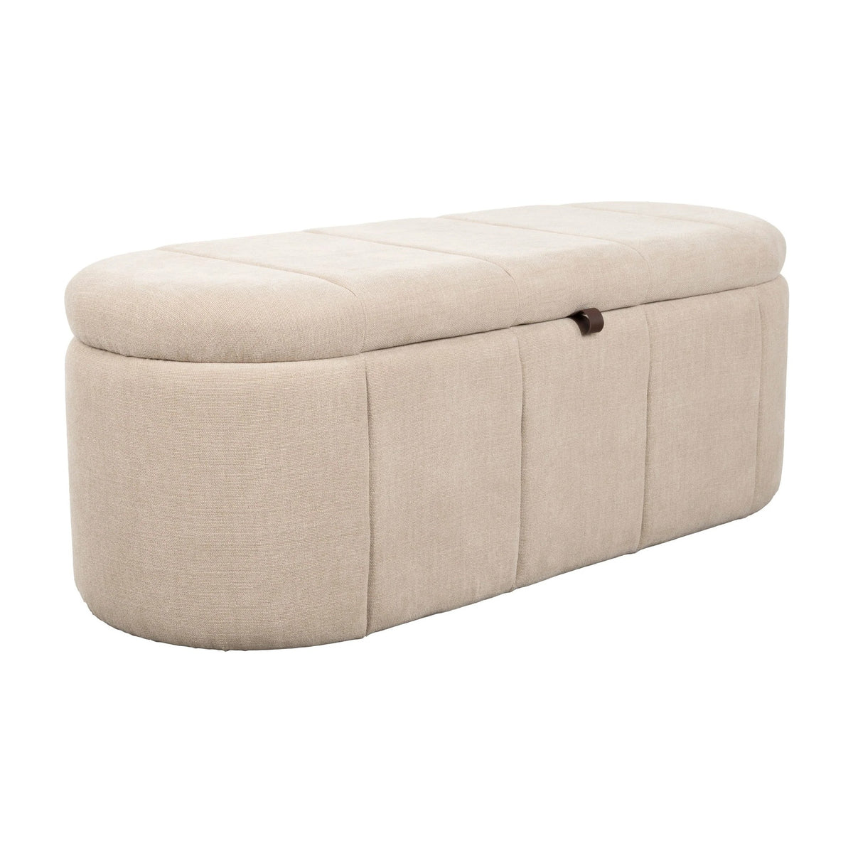 Bench Puffy L Beige Domestica – Three Quarter View on White