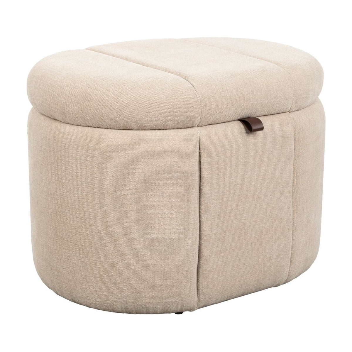 Bench Puffy M Beige Domestica – Three Quarter View on White