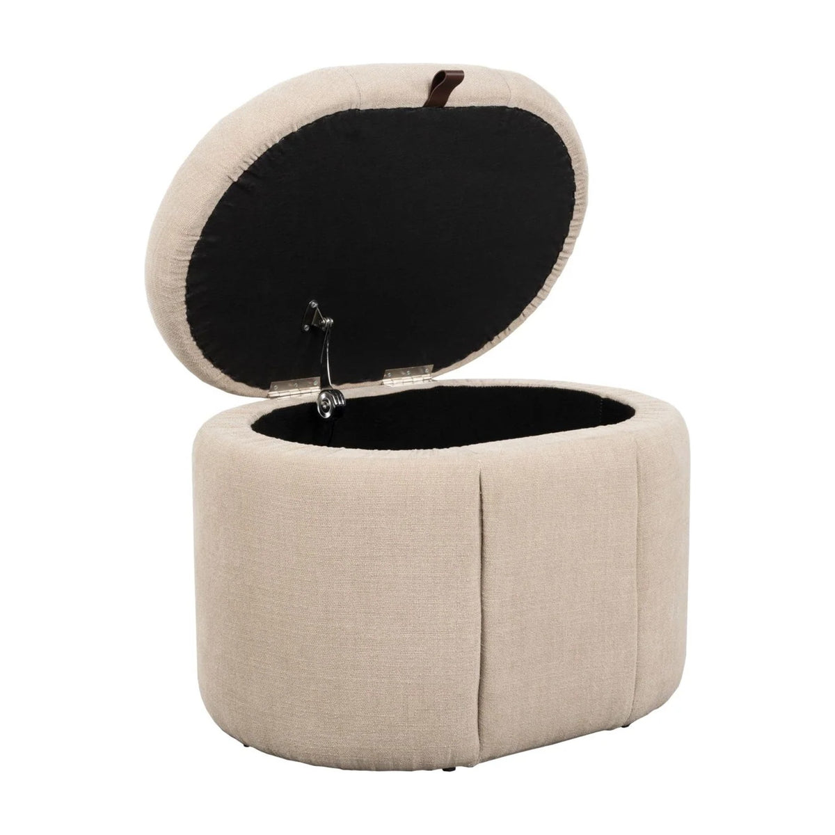 Bench Puffy M Beige Domestica – Lid Open on White